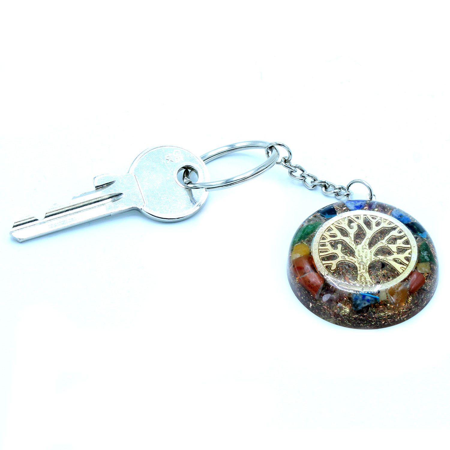 Orgonite Power Keyring - Gemstones Chakra Tree of Life - Image 4