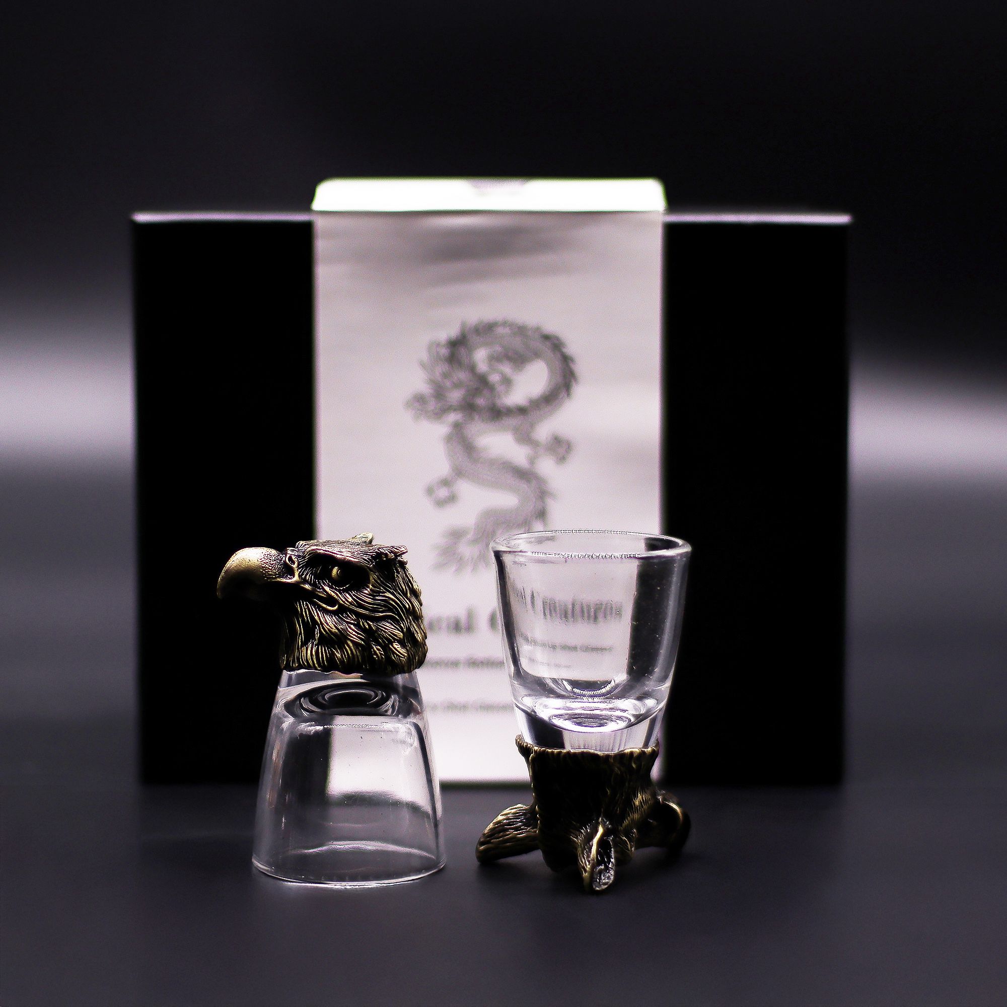Gift Set of 6 Shot Glasses (50ml) - Wild Forest Creatures - Antique Bronze - Image 4