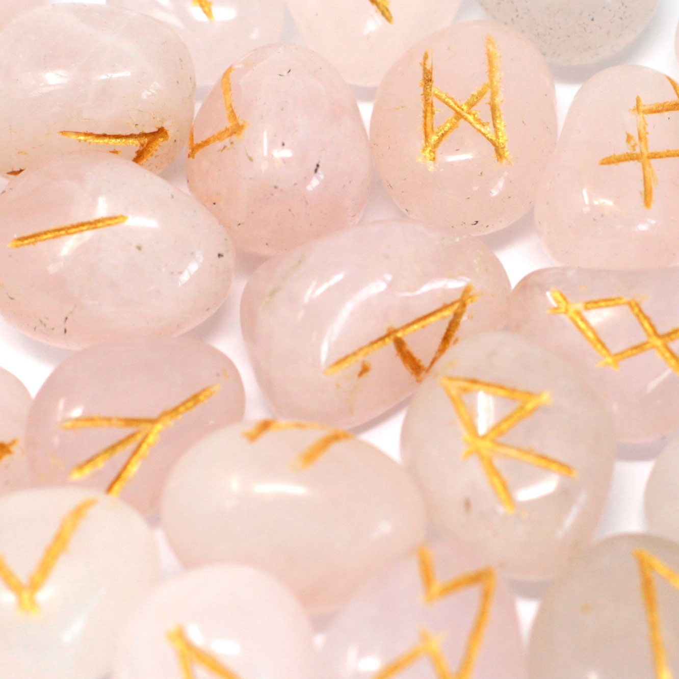 Indian Runes in Pouch - Rose Quartz - Image 3