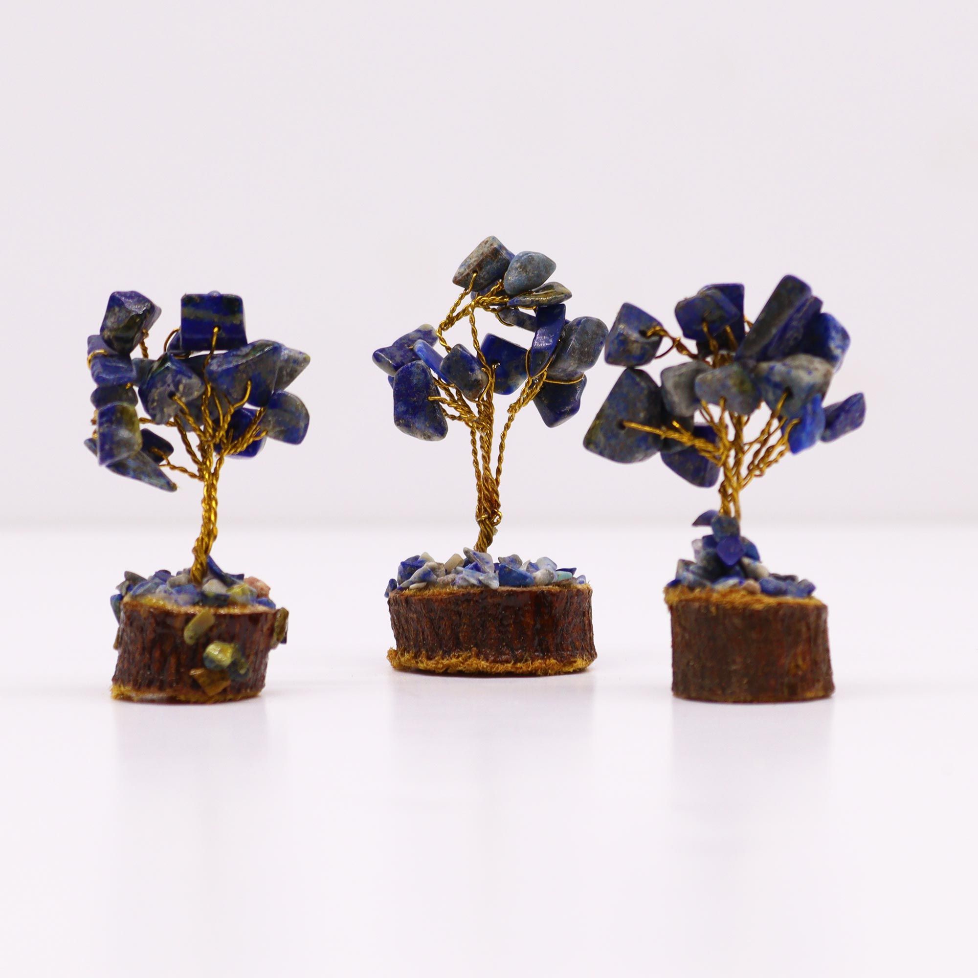 Mini Gemstone Trees On Wood Base - Sodalite (15 stones) - Image 4