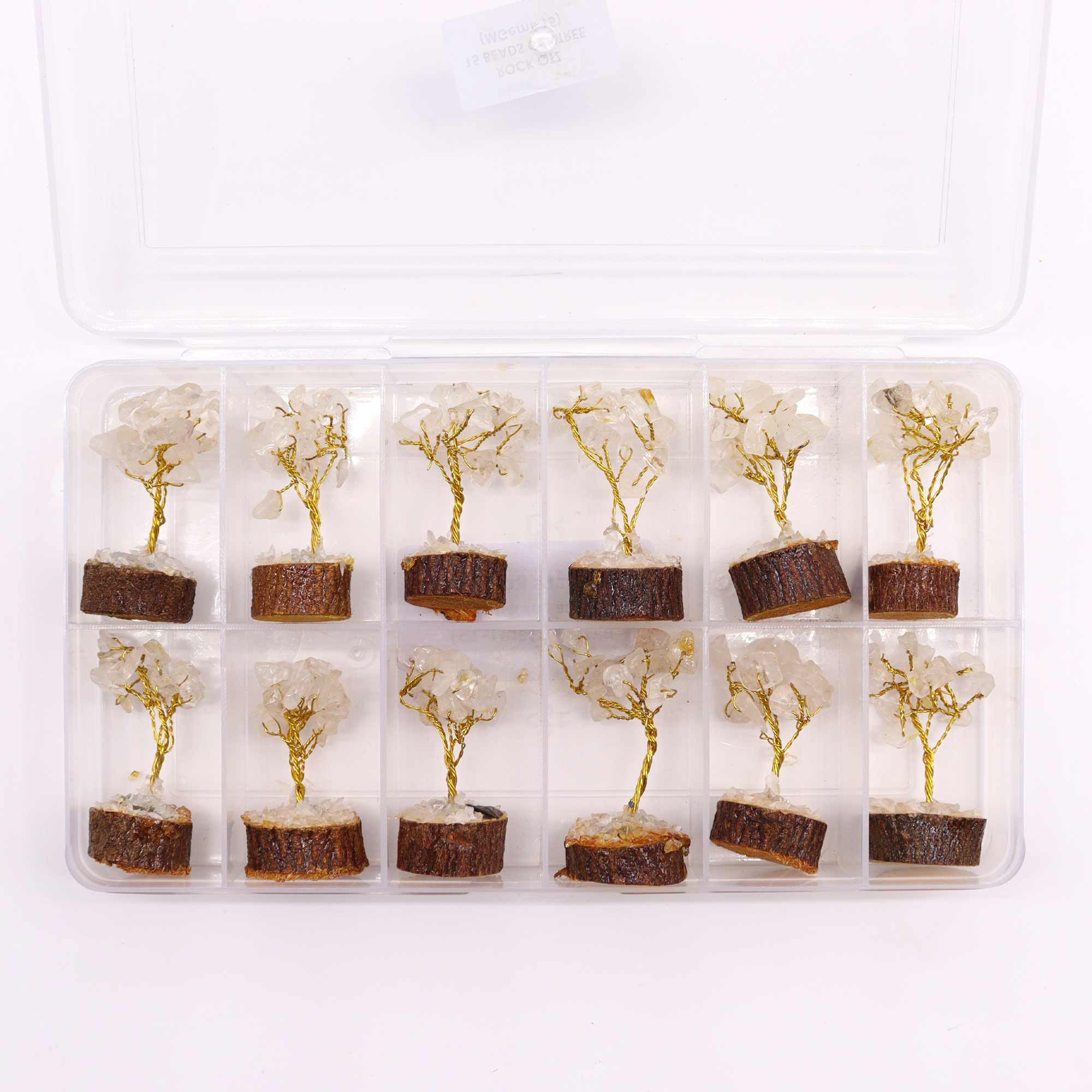 Mini Gemstone Trees On Wood Base - Rock Quartz (15 stones) - Image 6
