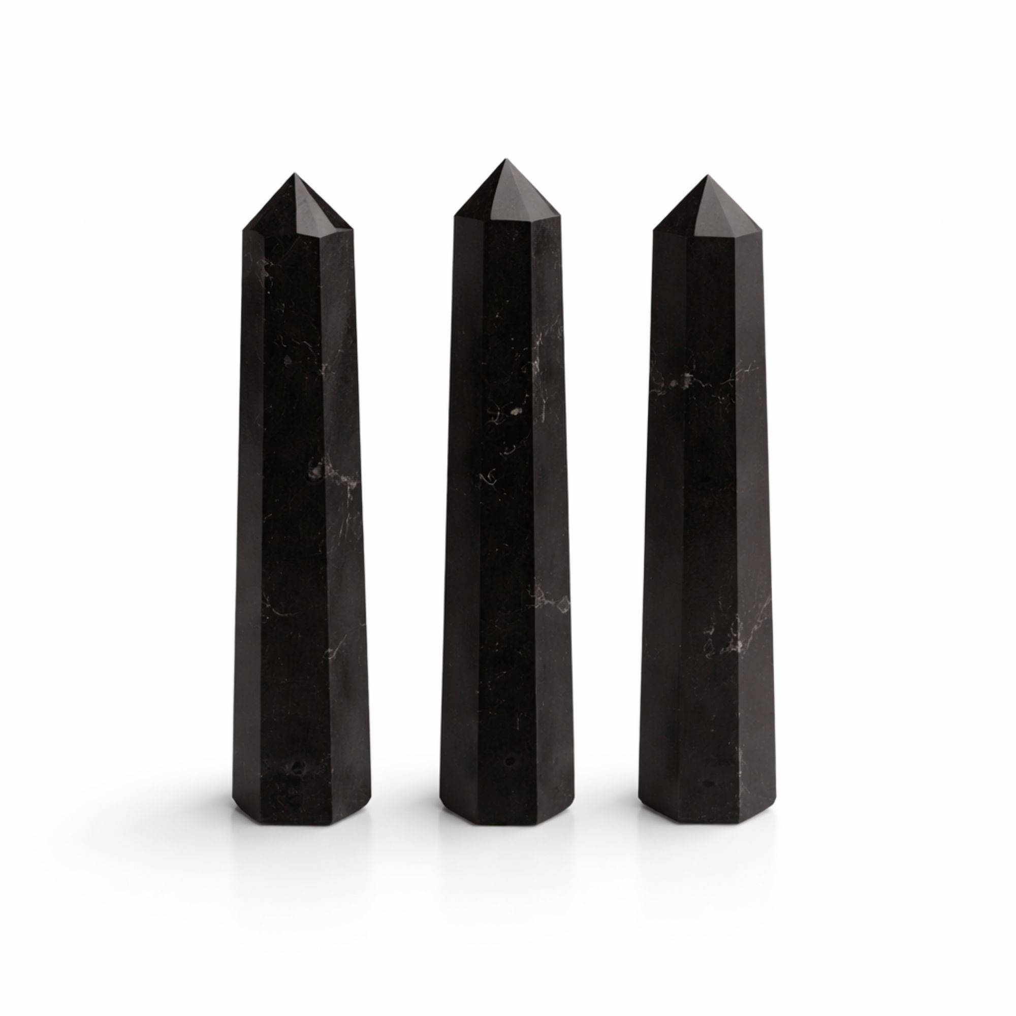 Gemstone Six Face Obelisk Point approx 11cm - Black Tourmaline