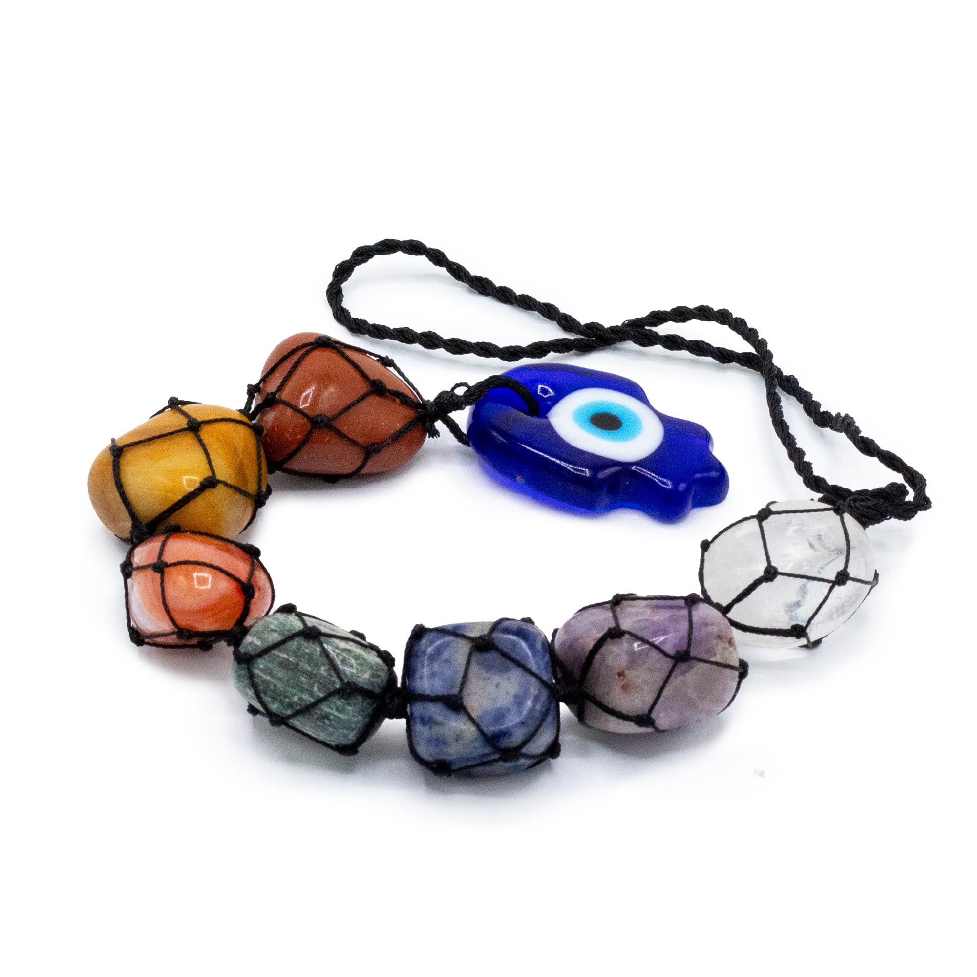 Hanging Chakra Stone Pendant - Hamsa - Image 2