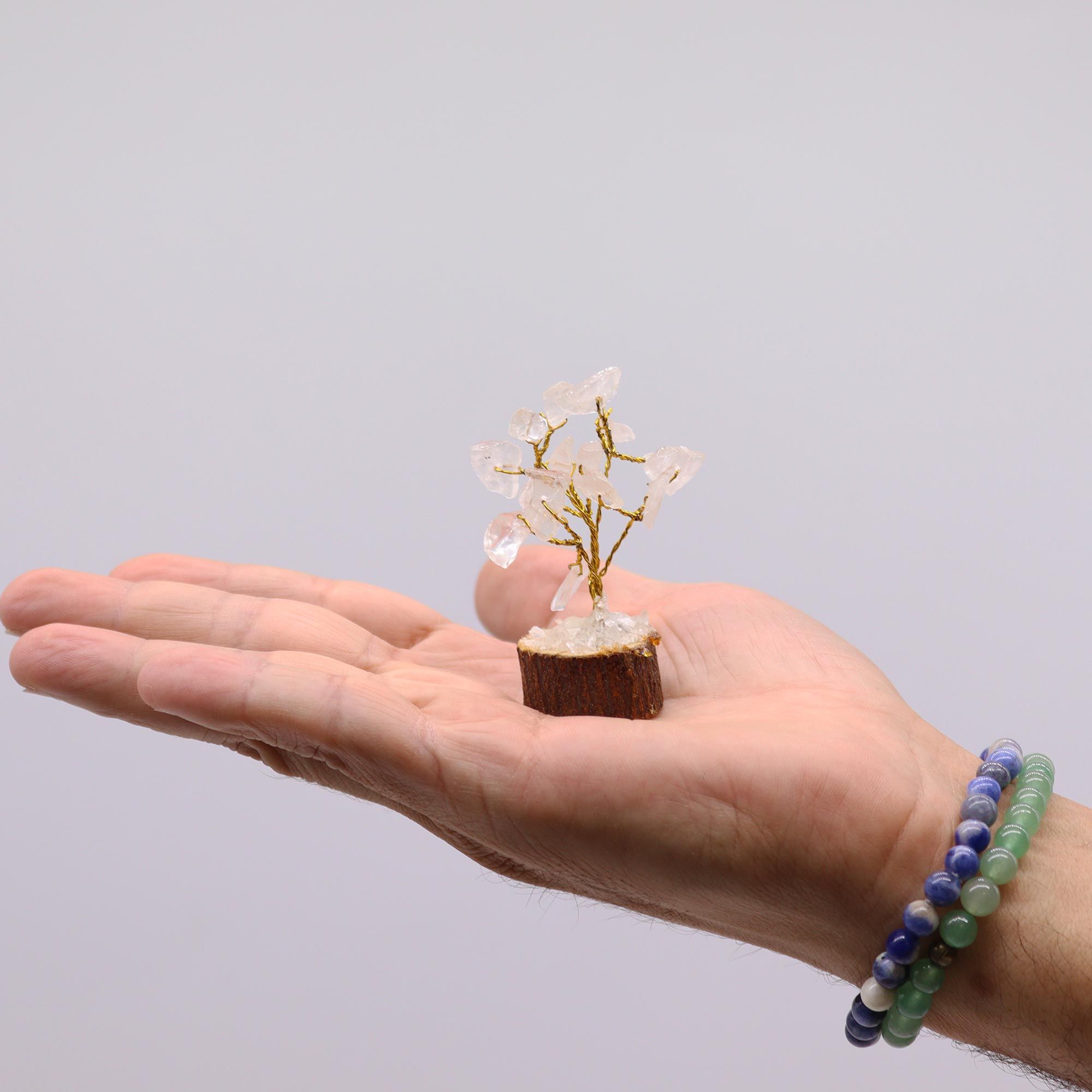 Mini Gemstone Trees On Wood Base - Rock Quartz (15 stones) - Image 4