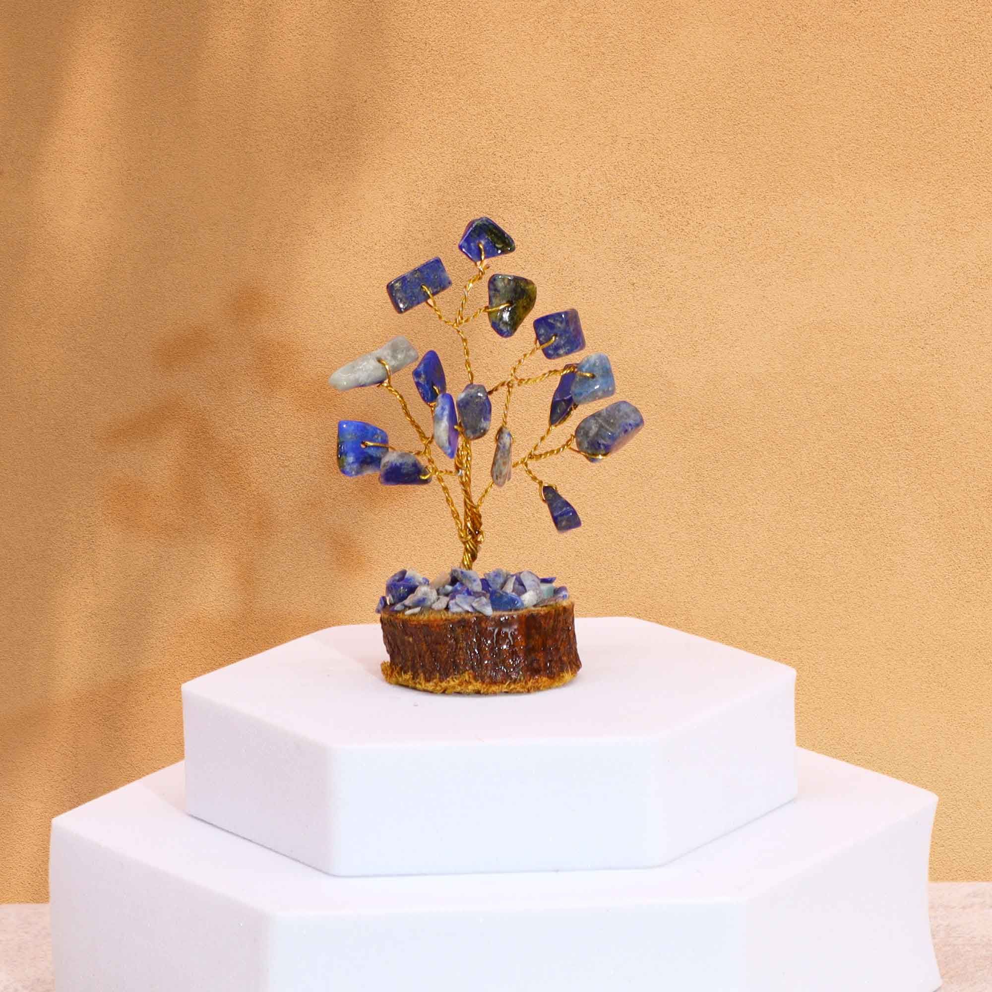 Mini Gemstone Trees On Wood Base - Sodalite (15 stones) - Image 2