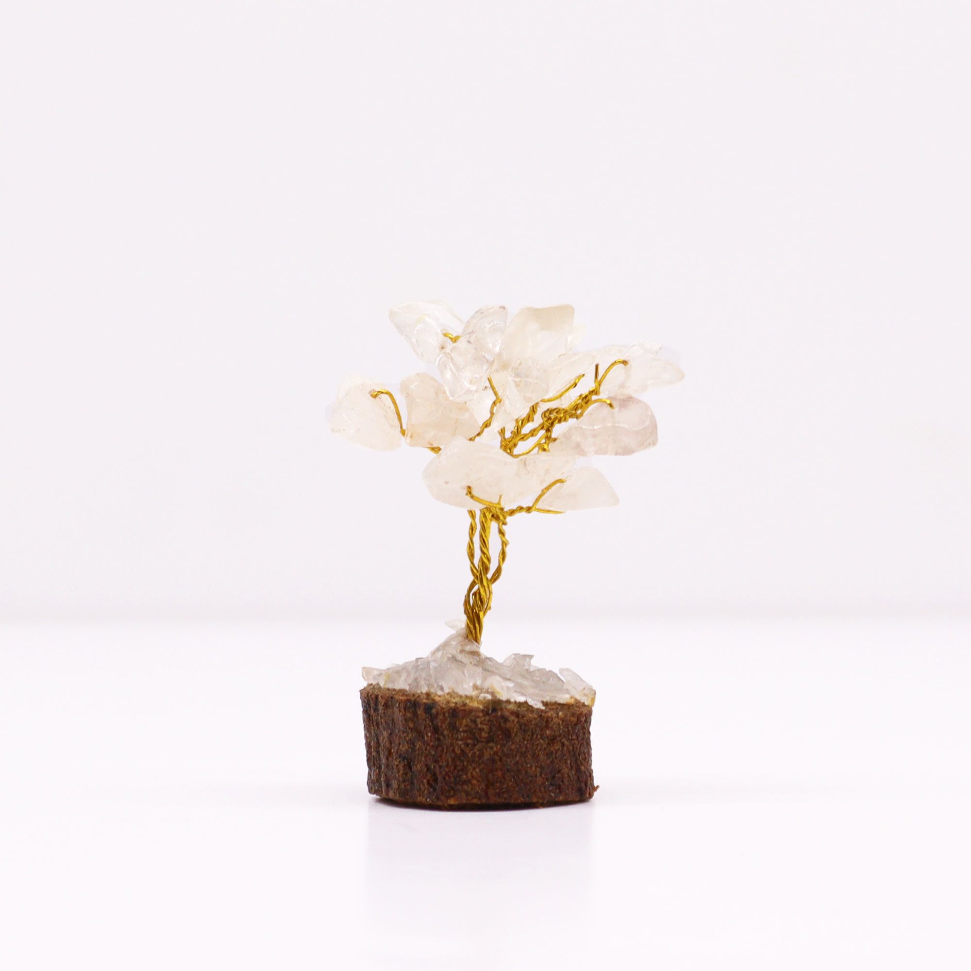 Mini Gemstone Trees On Wood Base - Rock Quartz (15 stones) - Image 3
