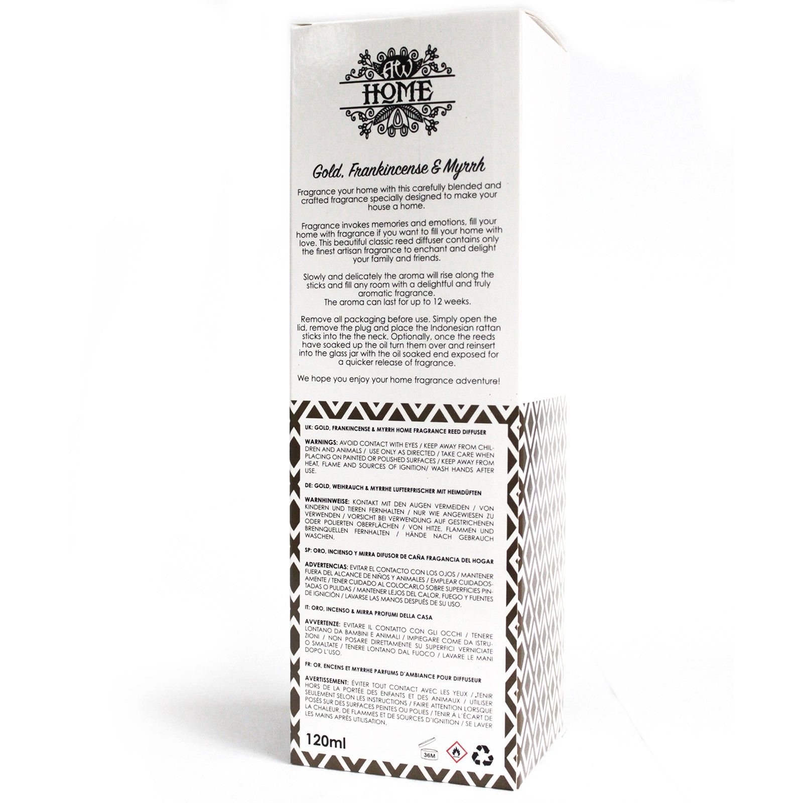 120ml Reed Diffuser - Gold, Frankincense & Myrrh - Image 2