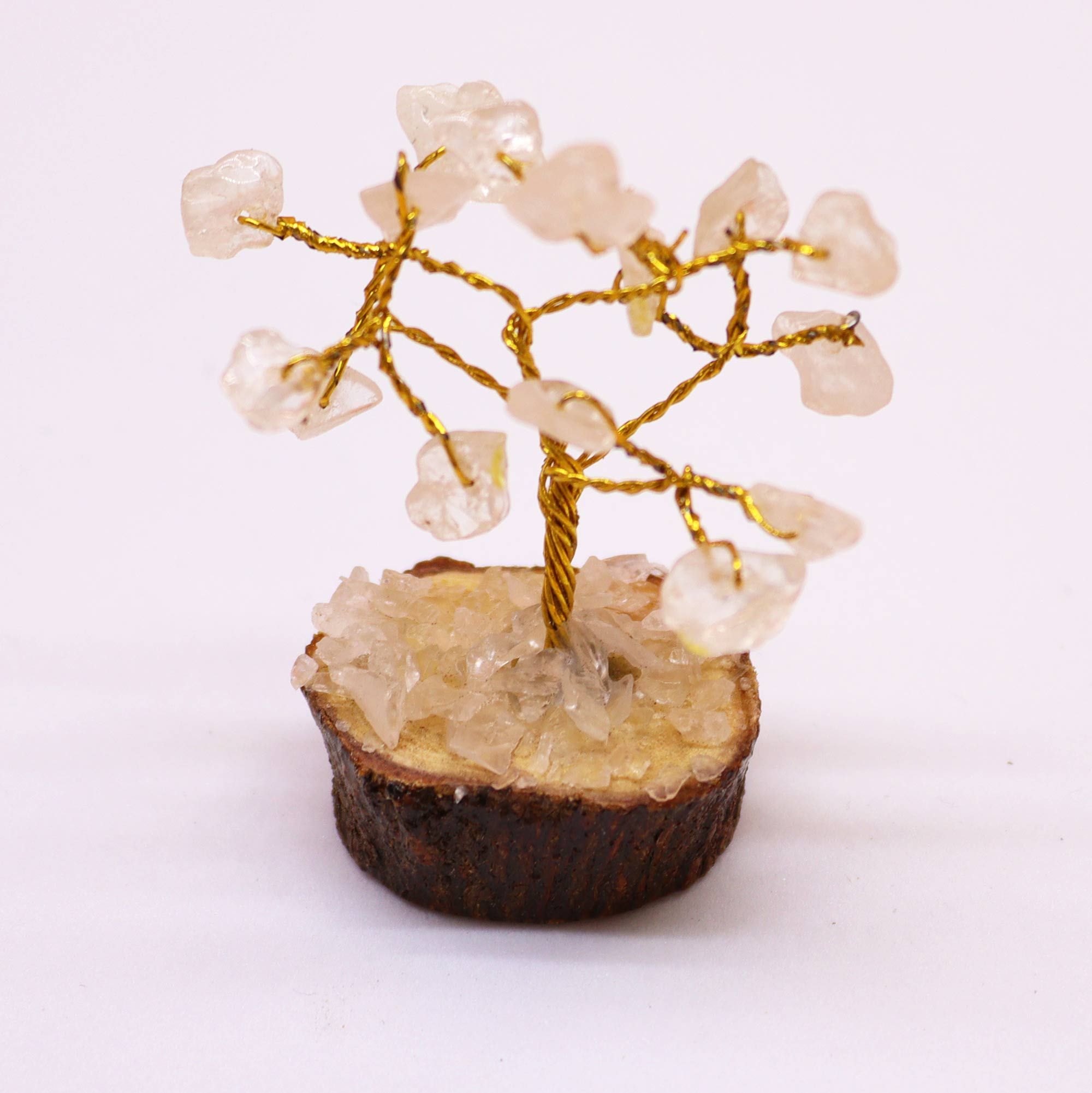 Mini Gemstone Trees On Wood Base - Rock Quartz (15 stones) - Image 2