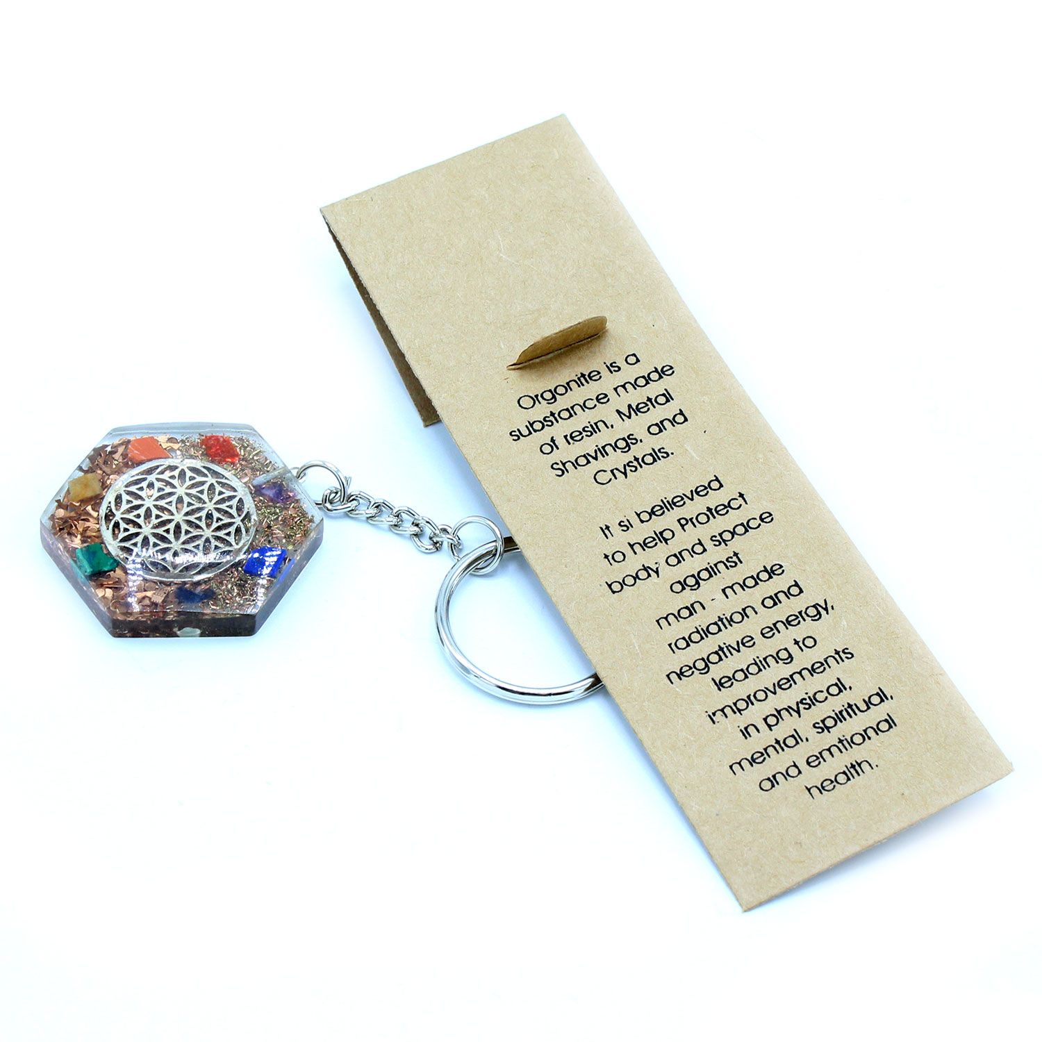 Orgonite Power Keyring - Octagon Flower of Life - Image 5