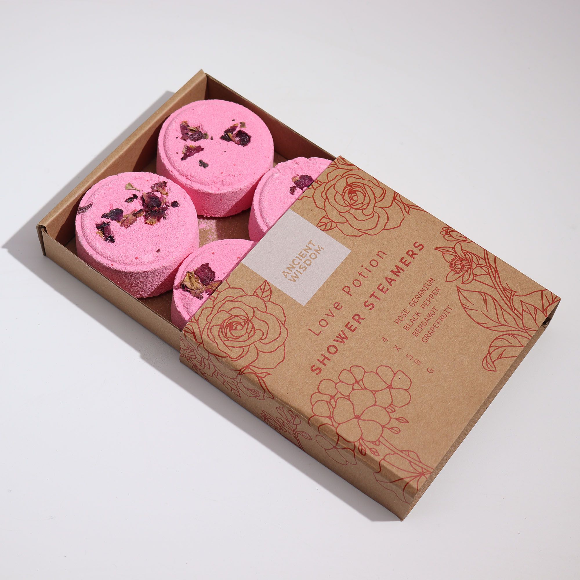 Zen Shower Steamers - Therapy Wellness Quartet - Love Potion (Pinky Red) - Image 4