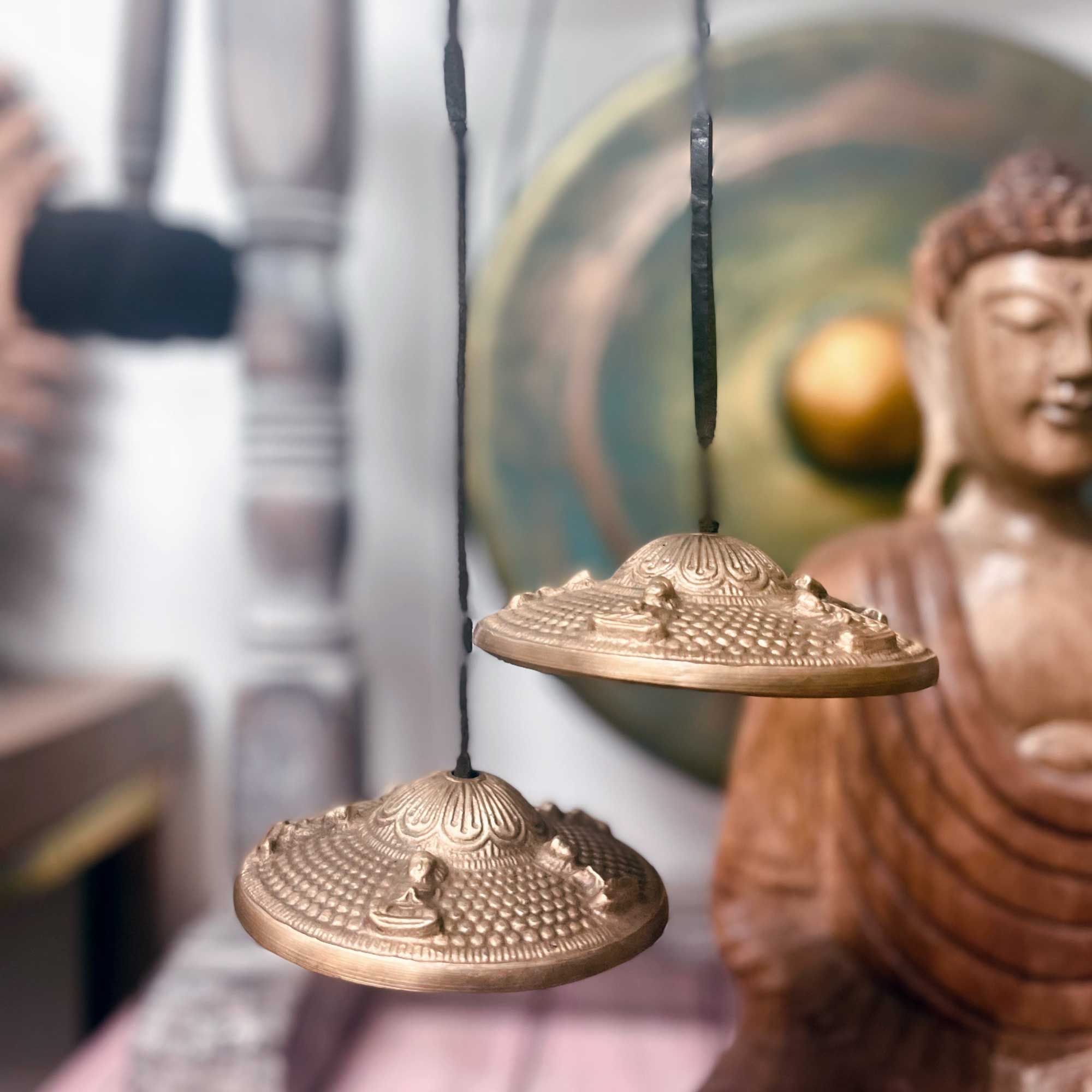 Tibetan Tingsha - Five Buddha - approx 9.5cm - Image 2