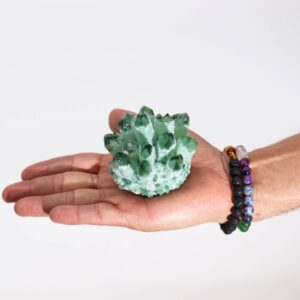 Crafted Quartz Cluster - Green Ghost Quartz (approx 250-300gm 8cm)