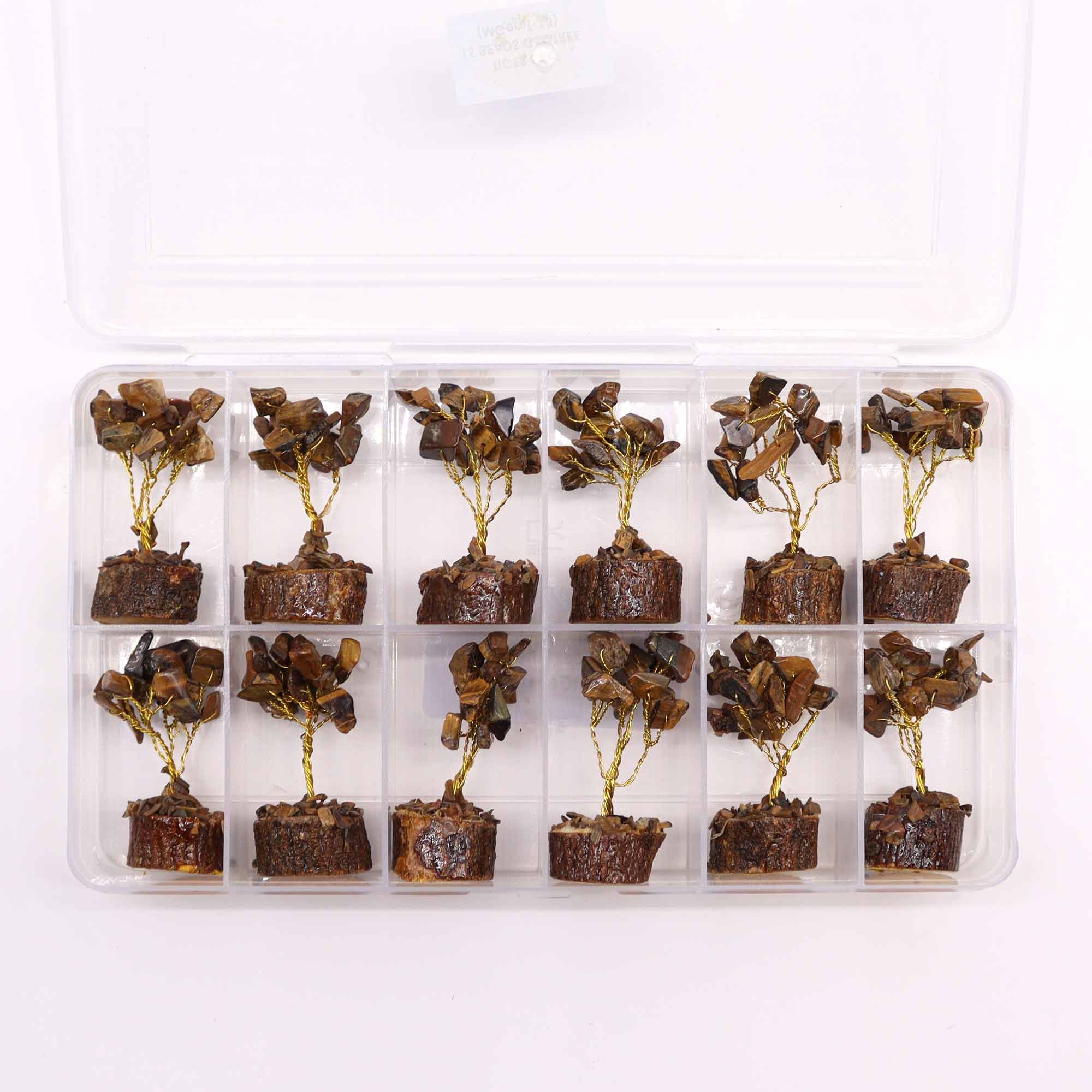 Mini Gemstone Trees On Wood Base - Tigereye (15 stones) - Image 6