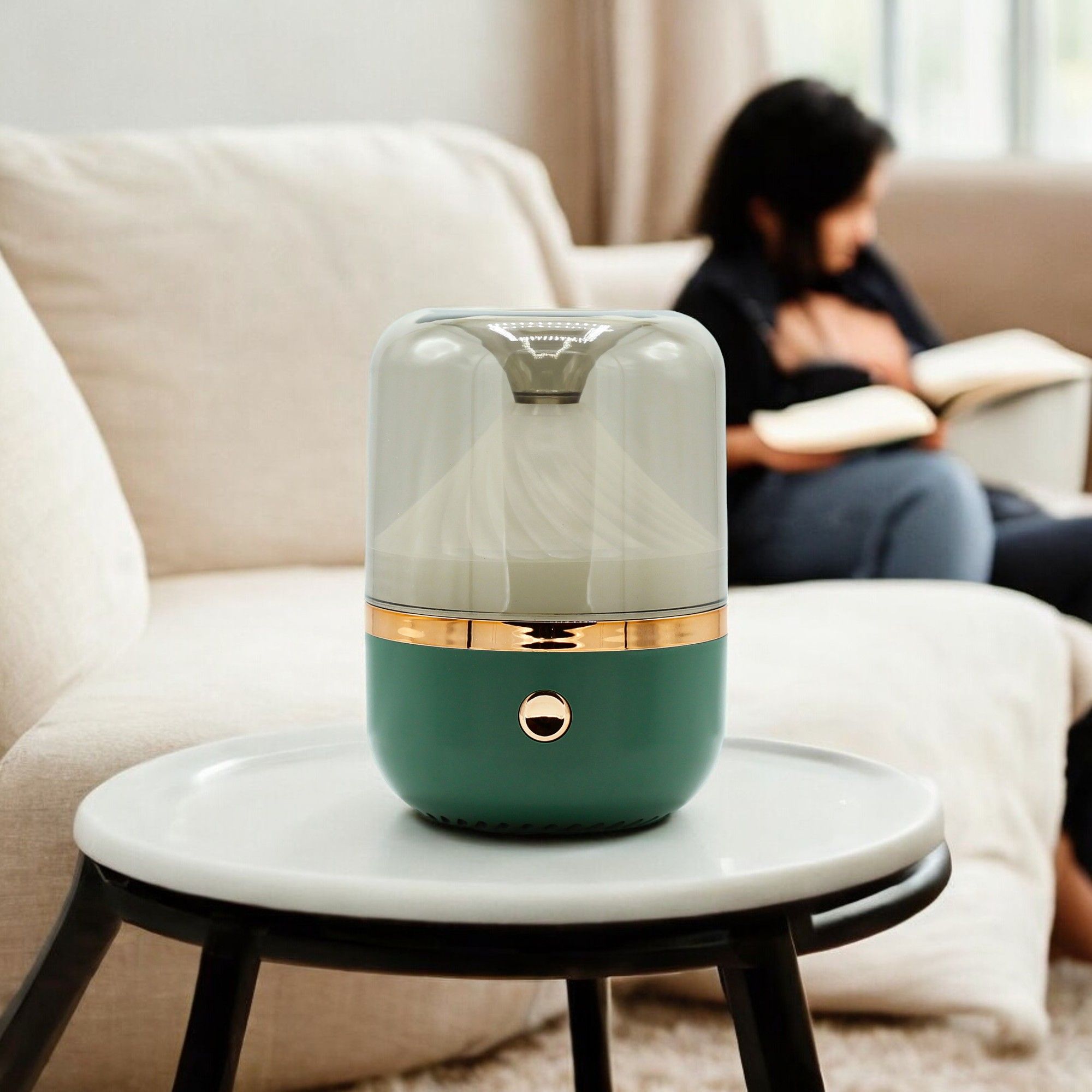 Urban Aroma Diffuser Green & Bronze - USB - Colour Change - Image 2