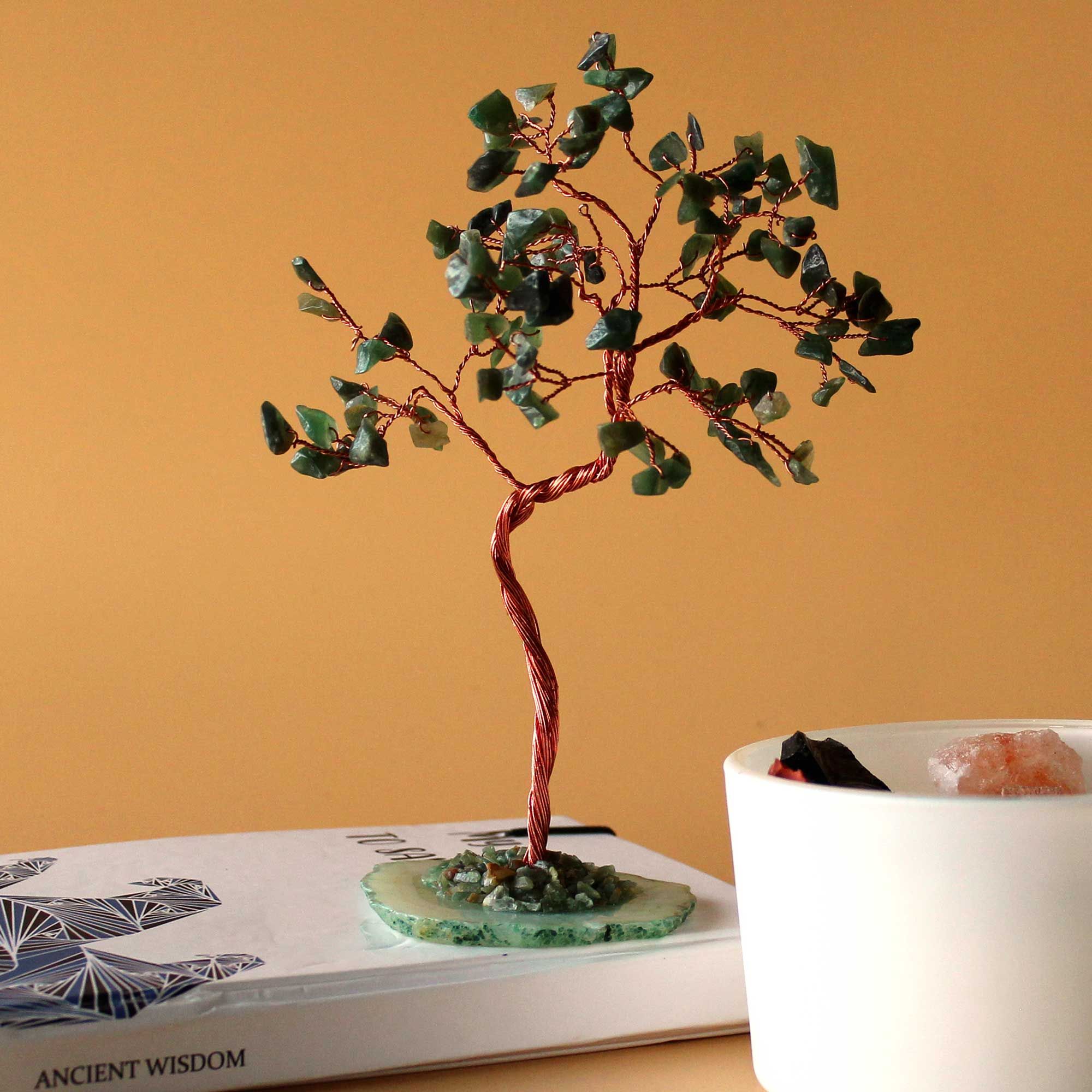 Lrg Gemstone Tree - Green Aventurine on Green Agate Base (100 stones) - Image 3