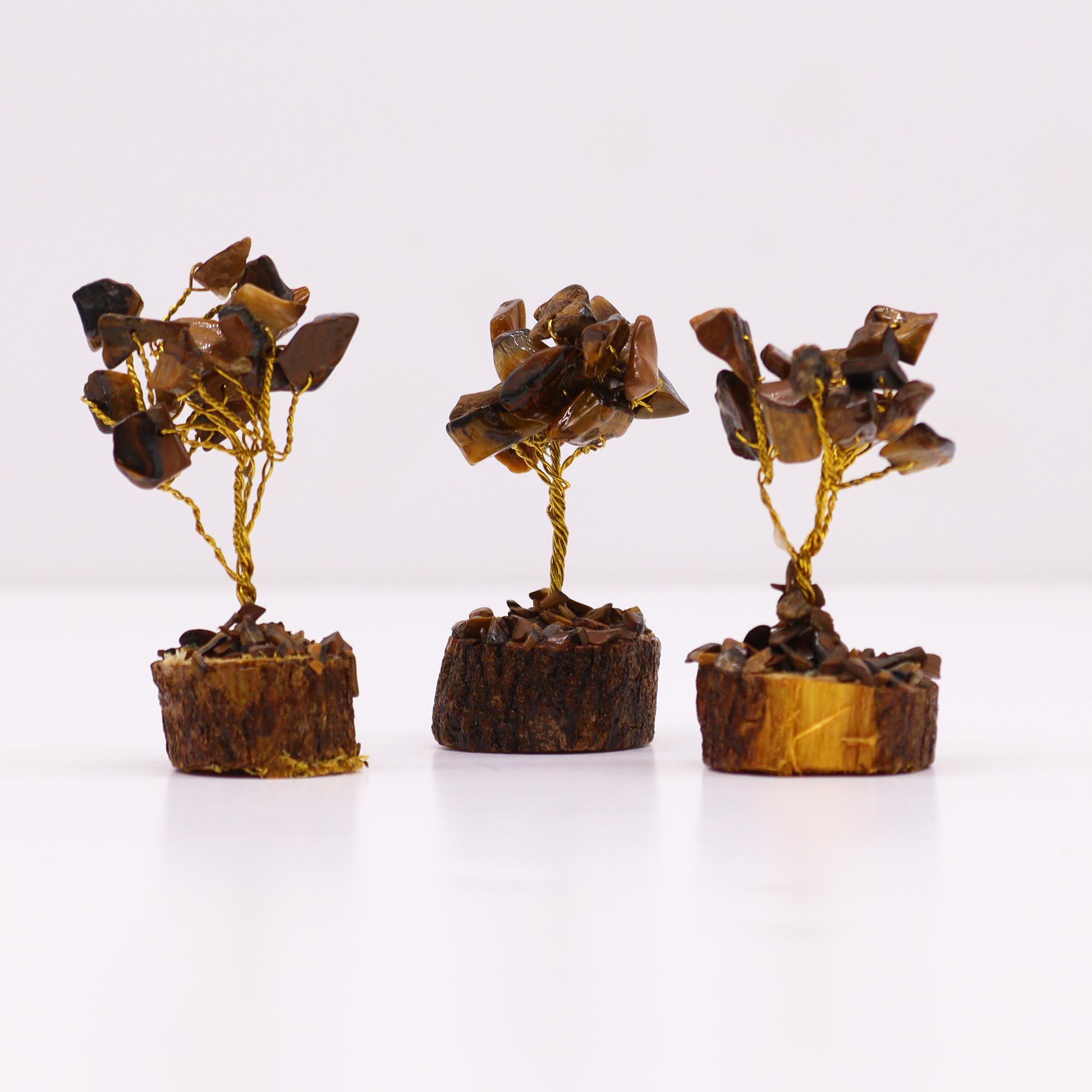 Mini Gemstone Trees On Wood Base - Tigereye (15 stones) - Image 5