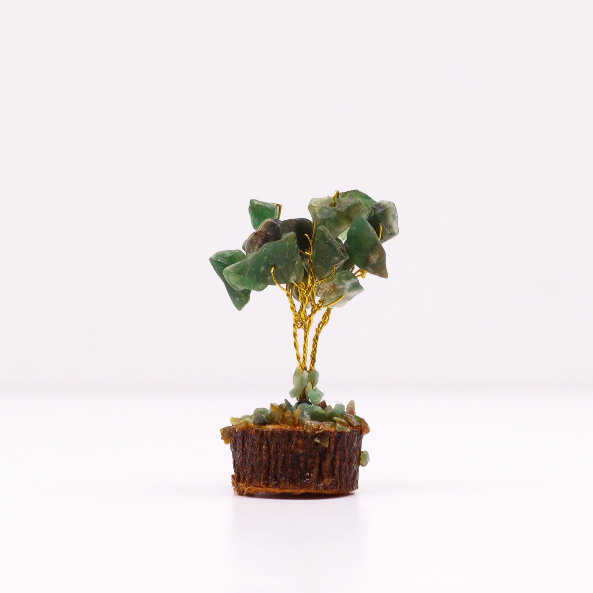 Mini Gemstone Trees On Wood Base - Green Aventurine (15 stones) - Image 2