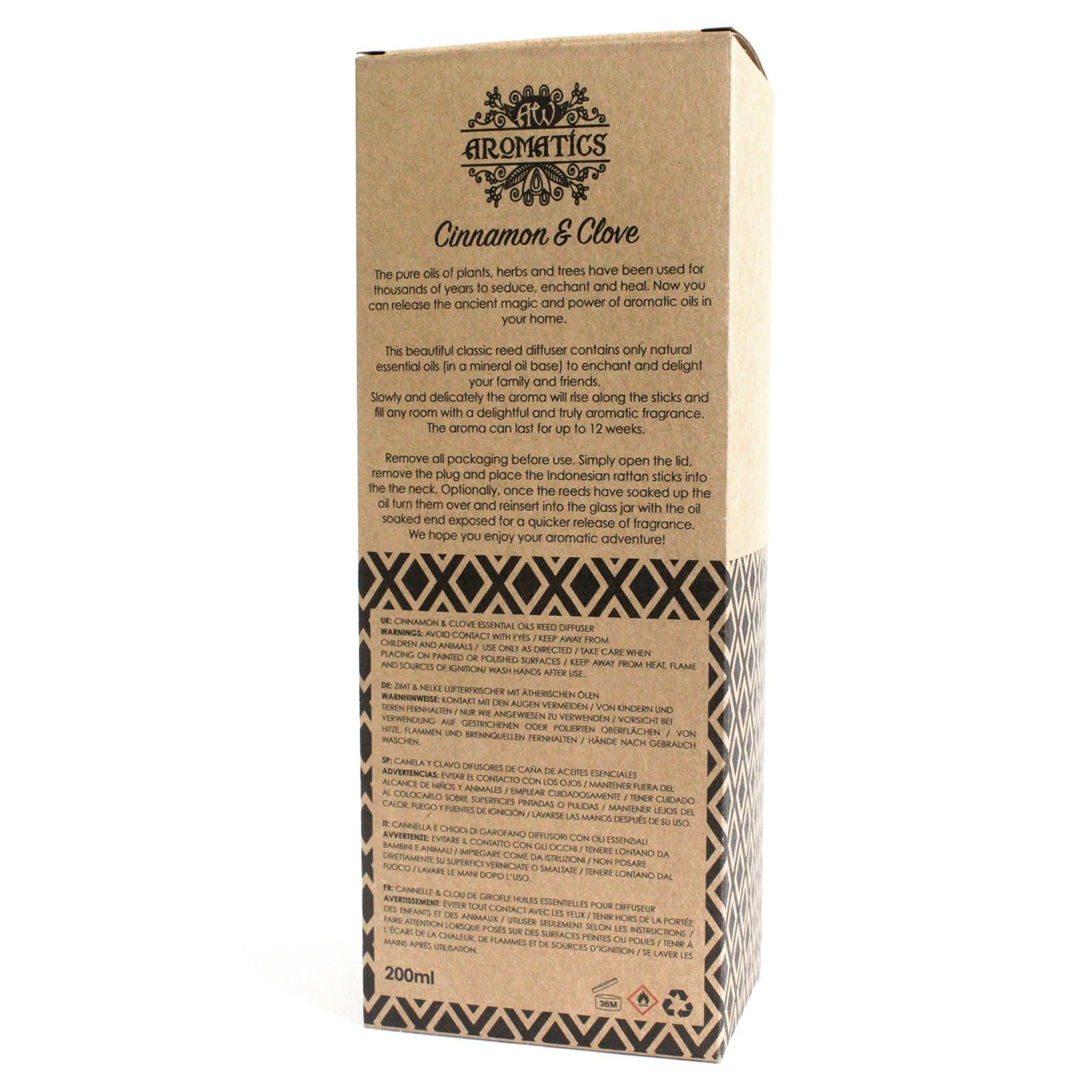 200ml Cinnamon & Clove Essential Oil Reed Diffuser - Image 3