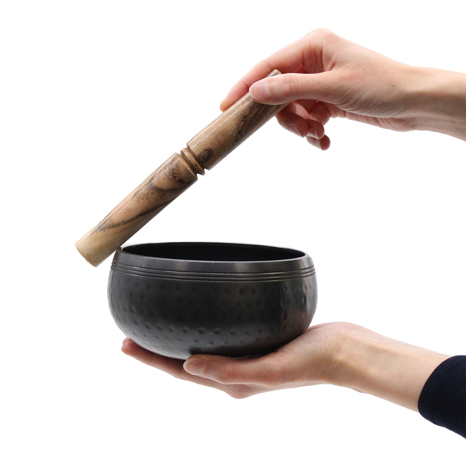 Small Black Beaten Bowl - 14cm - Image 2
