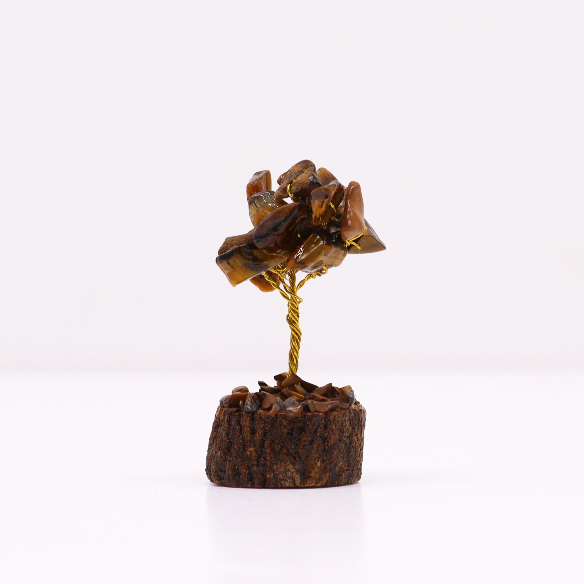 Mini Gemstone Trees On Wood Base - Tigereye (15 stones) - Image 2