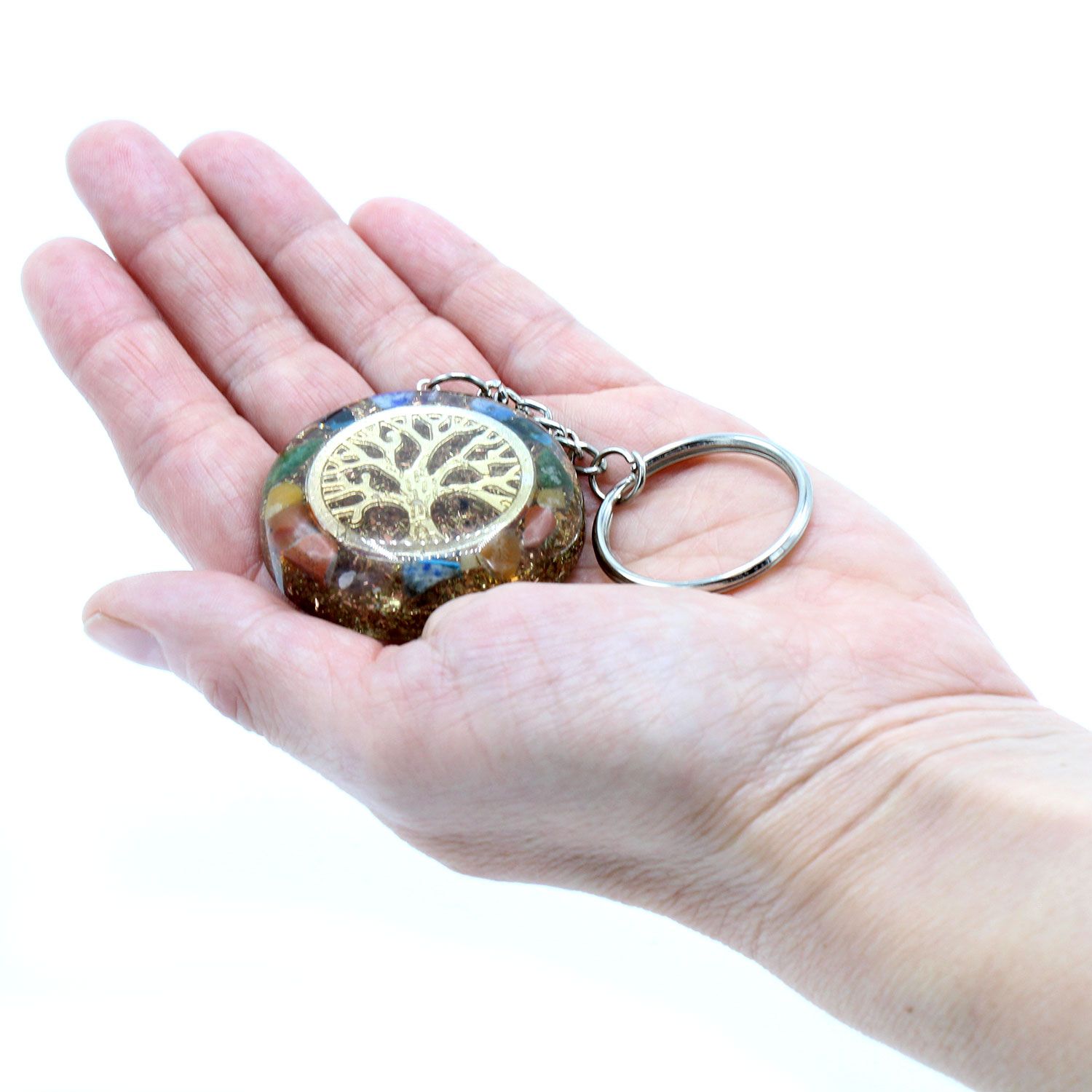 Orgonite Power Keyring - Gemstones Chakra Tree of Life - Image 6
