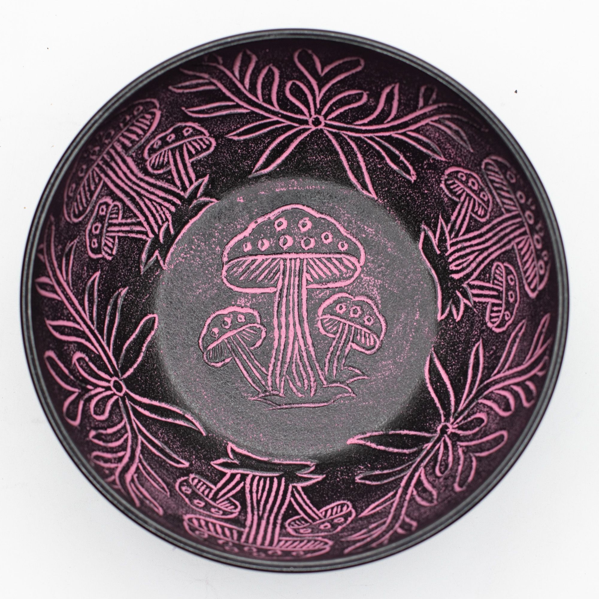 Aluminum Singing Bowl - Magic Mushroom - Pink (20cm) - Image 2