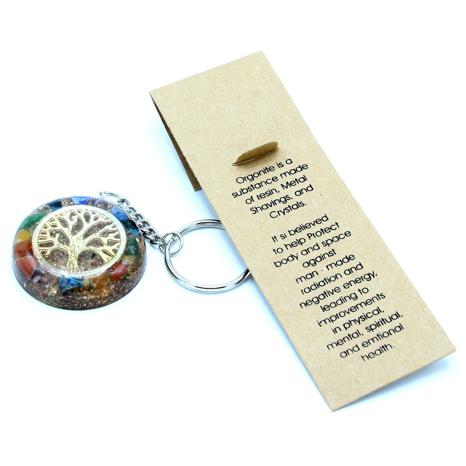 Orgonite Power Keyring - Gemstones Chakra Tree of Life - Image 5