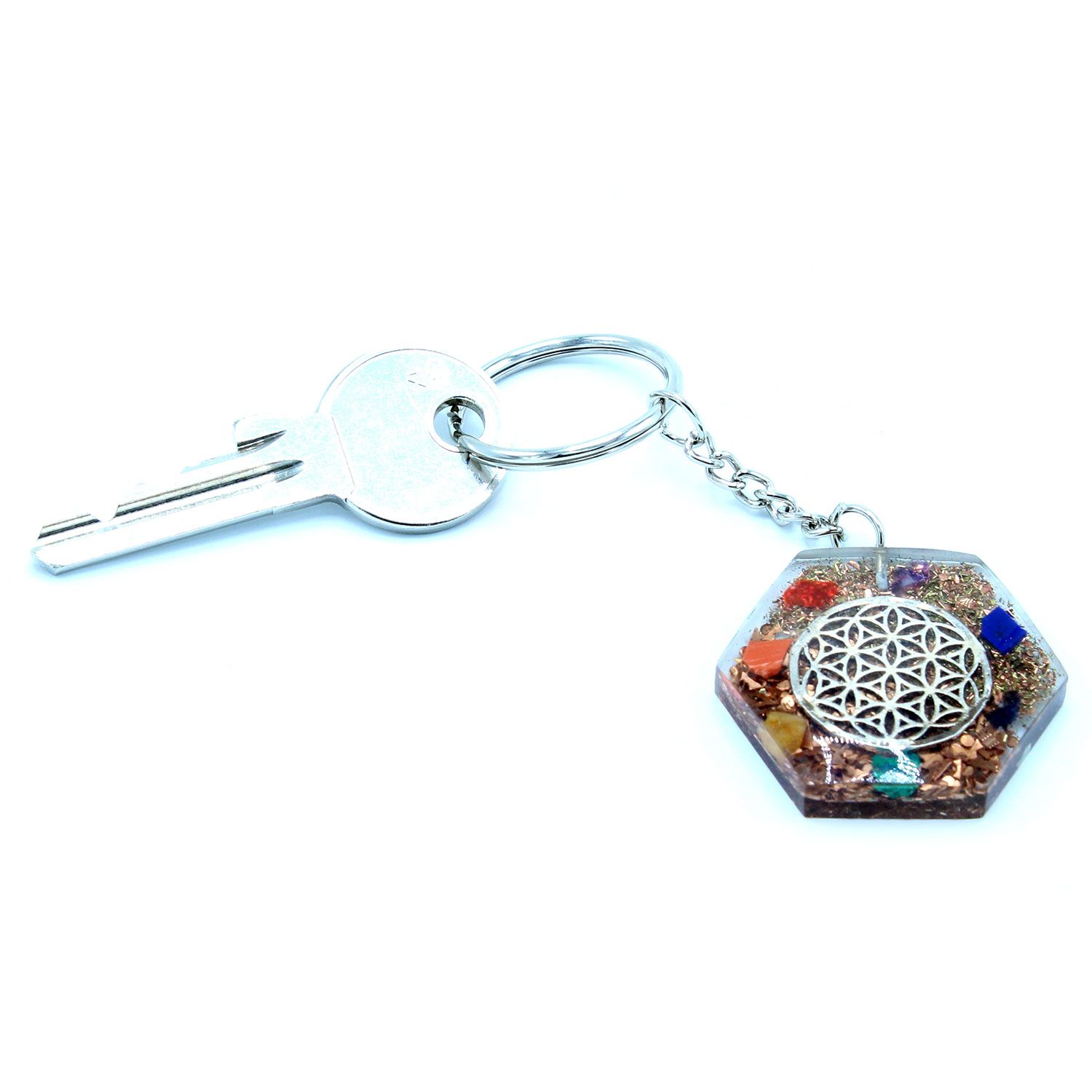 Orgonite Power Keyring - Octagon Flower of Life - Image 4