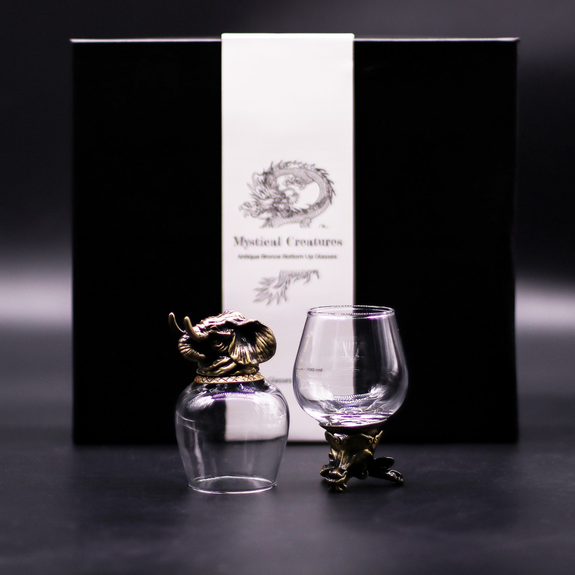 Gift Set of 6 Glasses (100ml) - Mystical Creatures - Antique Bronze - Image 5