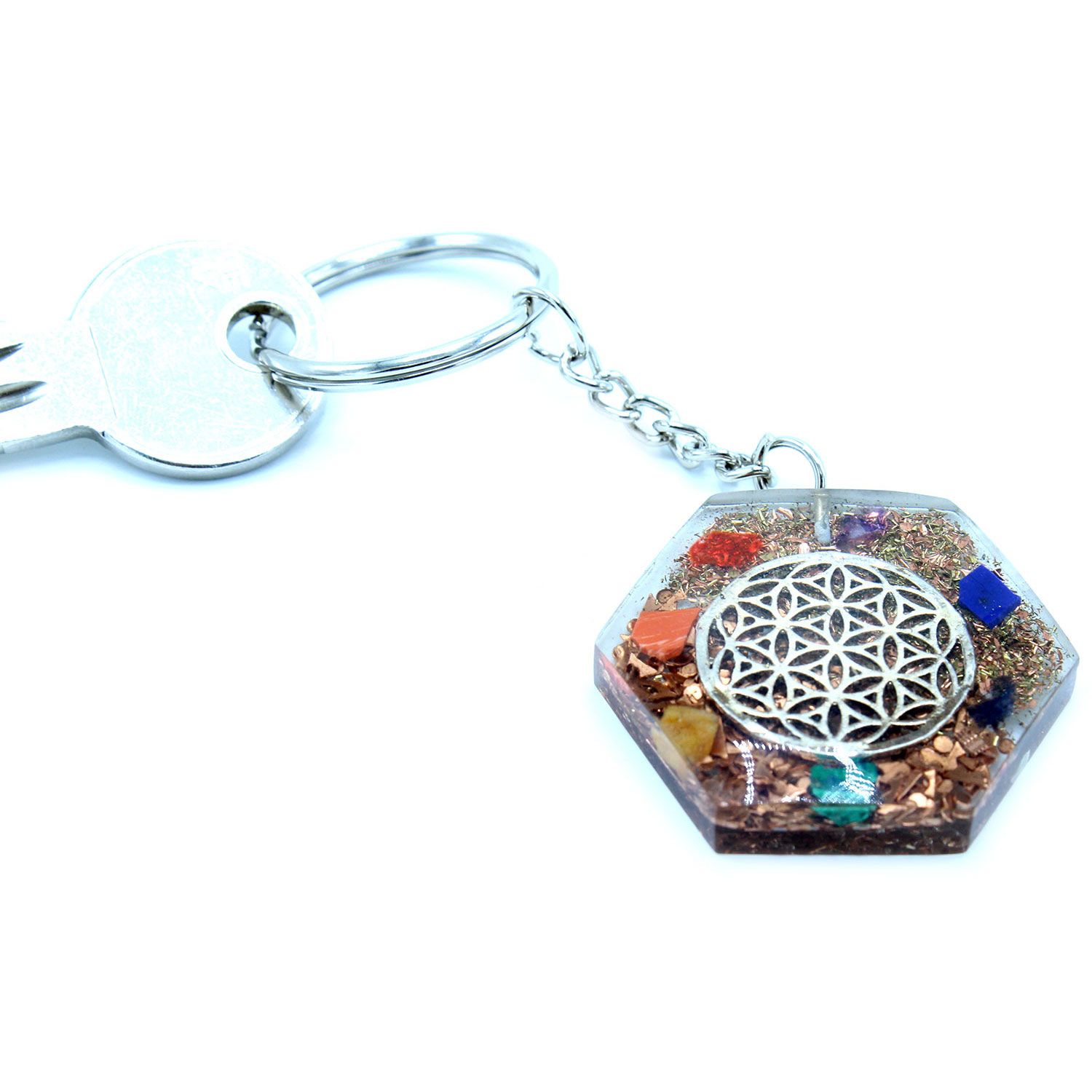 Orgonite Power Keyring - Octagon Flower of Life - Image 3