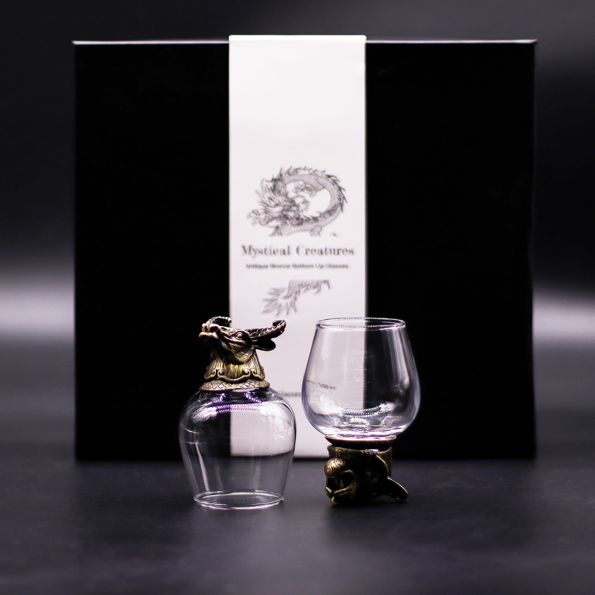 Gift Set of 6 Glasses (100ml) - Mystical Creatures - Antique Bronze - Image 6