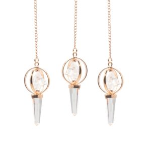 Stellar Gateway - Two Piece Spinning Merkaba Star in Copper Pendulum -  Clear Quartz