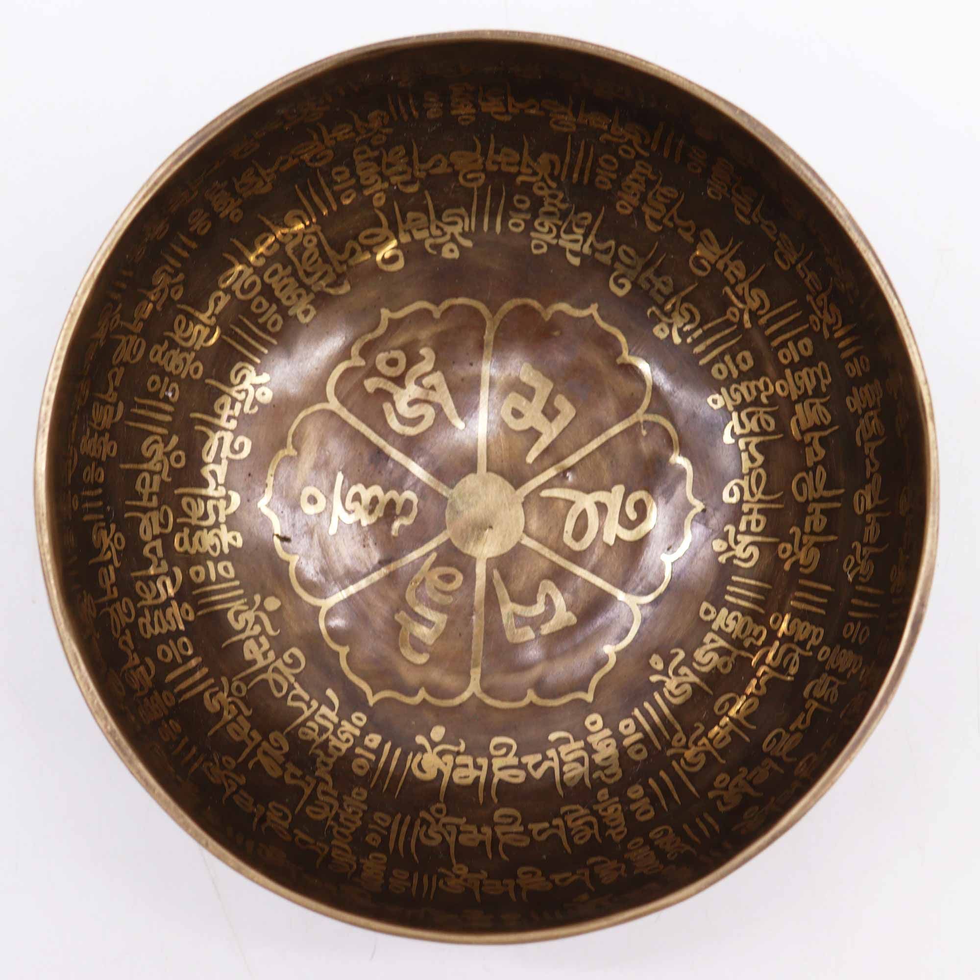 Tibetan Healing Engraved Bowl - 16cm - Mantra - Image 2