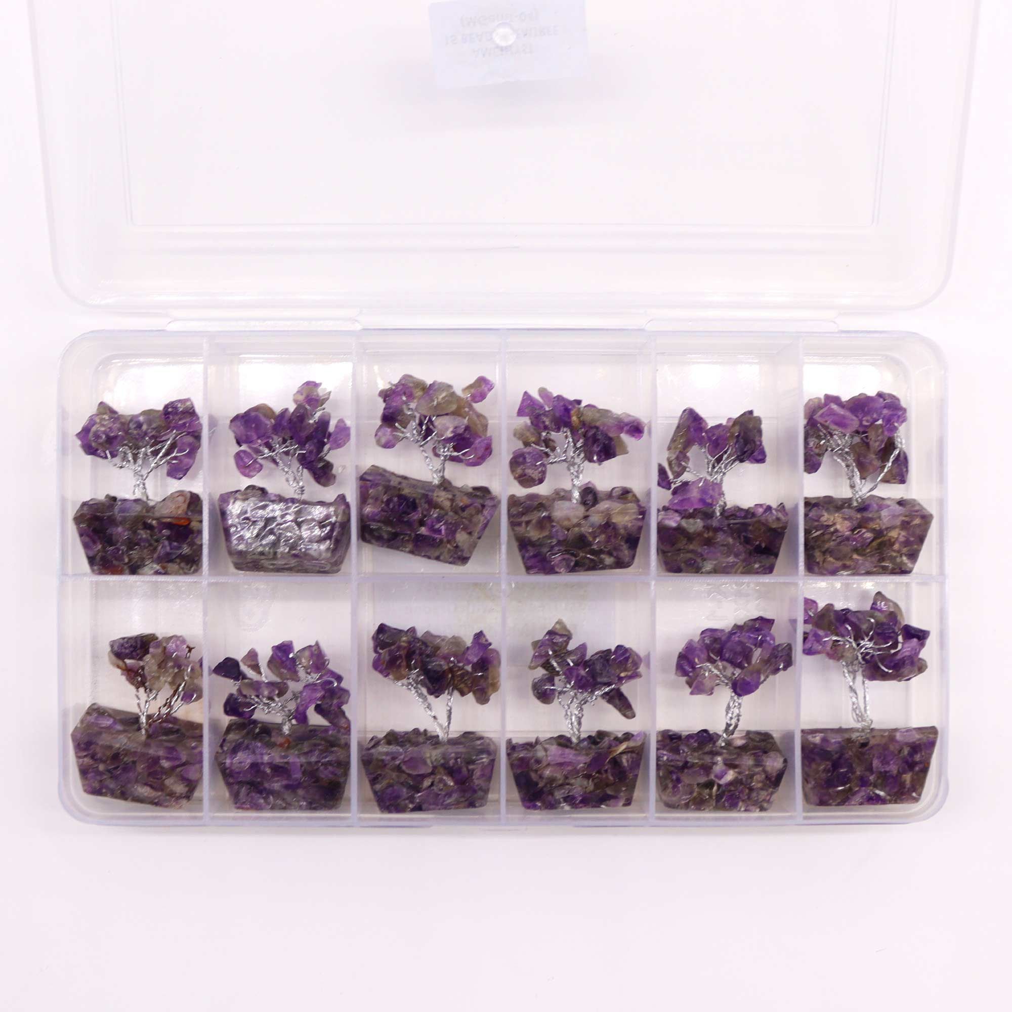 Mini Gemstone Trees On Orgonite Base - Amethyst (15 stones) - Image 6