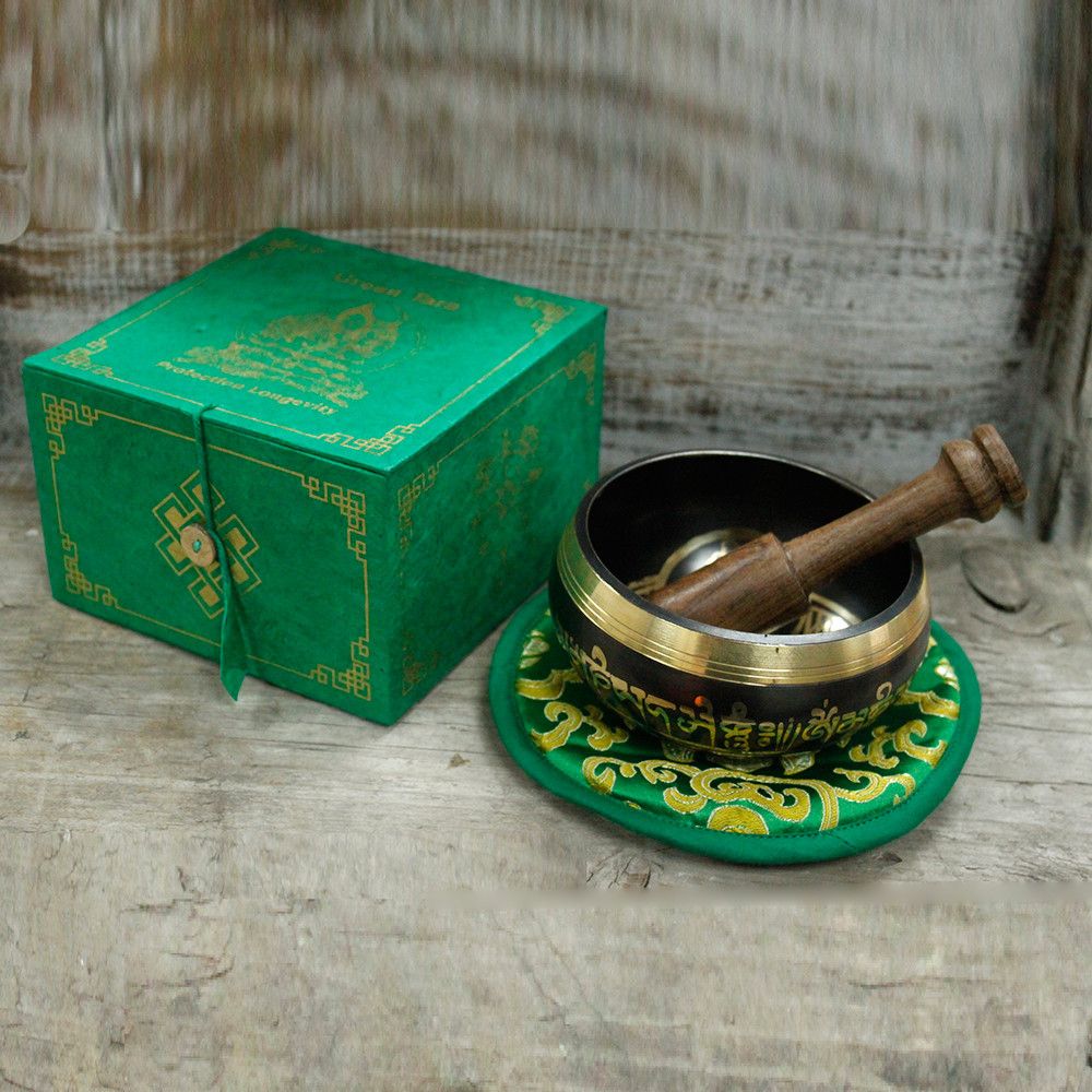 Green Tara Singing Bowl Set 10cm (min 380gm) - Image 2