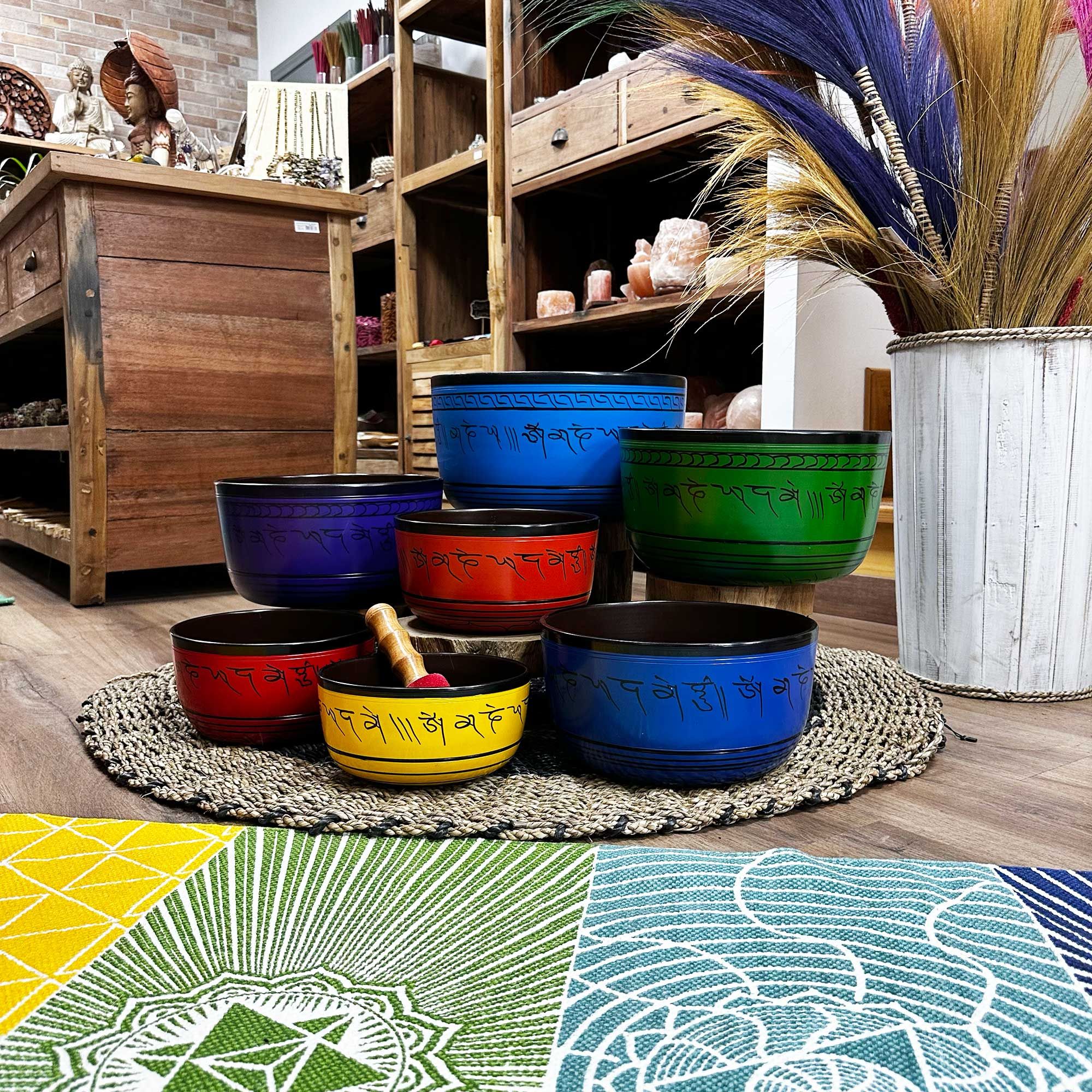 Large Chakra Set of Seven Singing Bowls (19.5-35cm) - Image 4