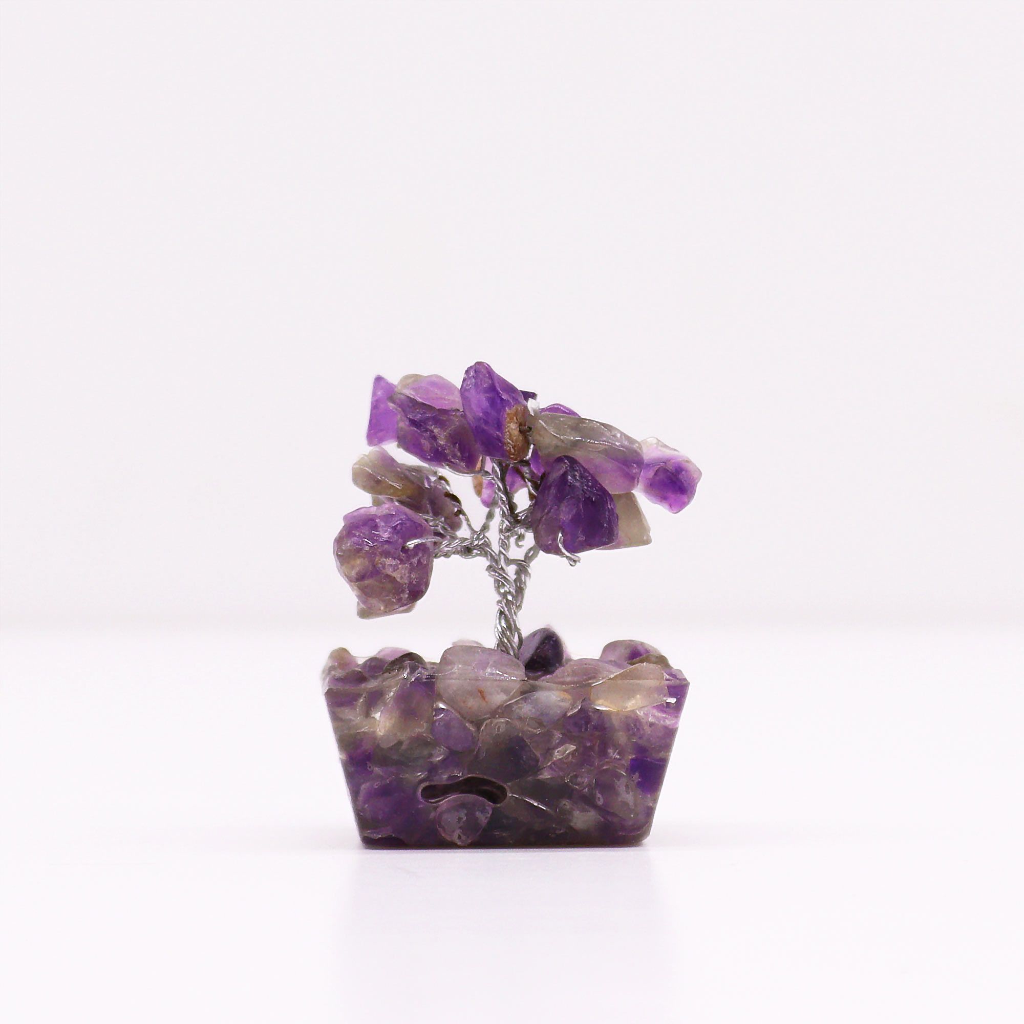 Mini Gemstone Trees On Orgonite Base - Amethyst (15 stones) - Image 3