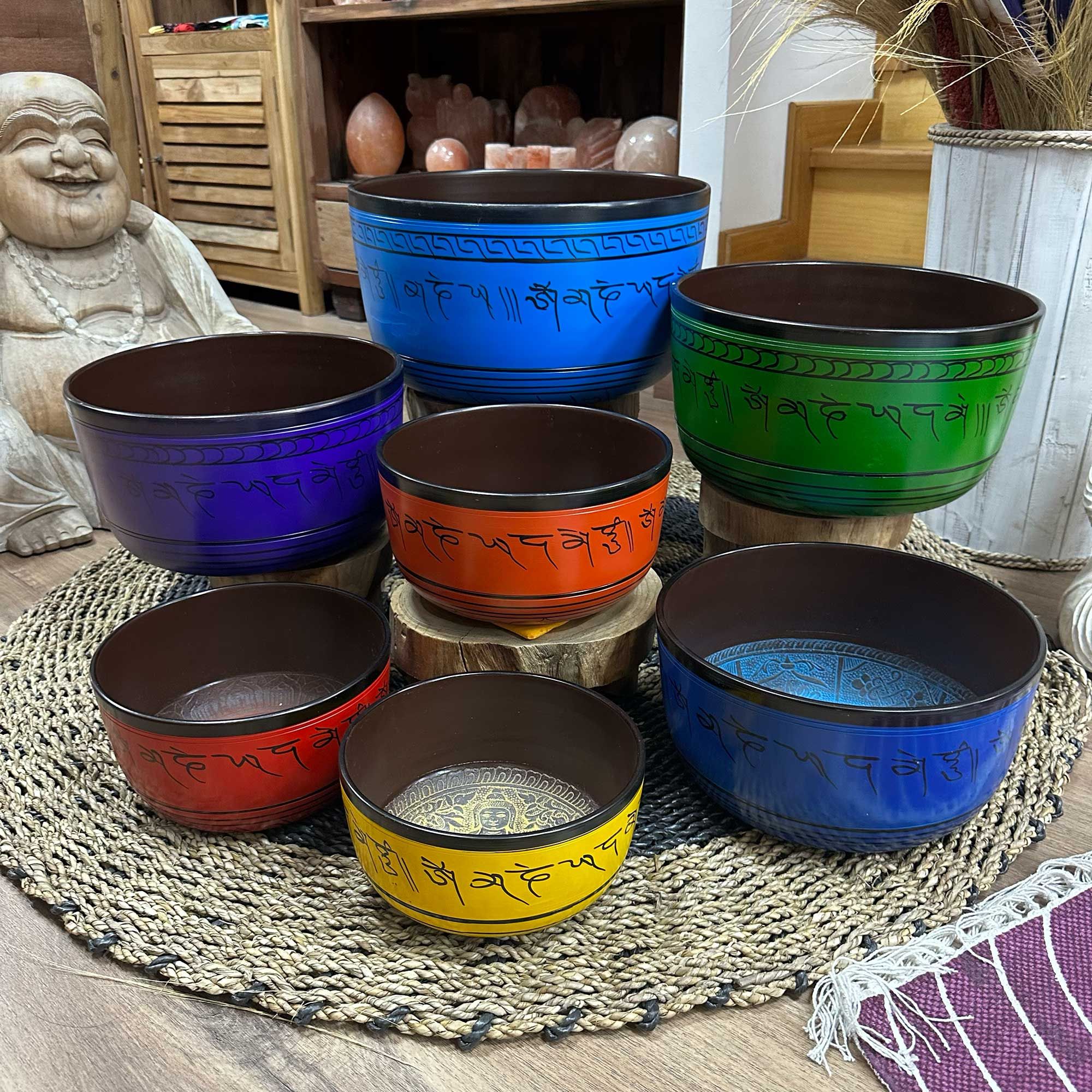 Large Chakra Set of Seven Singing Bowls (19.5-35cm) - Image 2