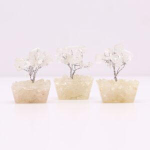 Mini Gemstone Trees On Orgonite Base - Rock Quartz (15 stones)