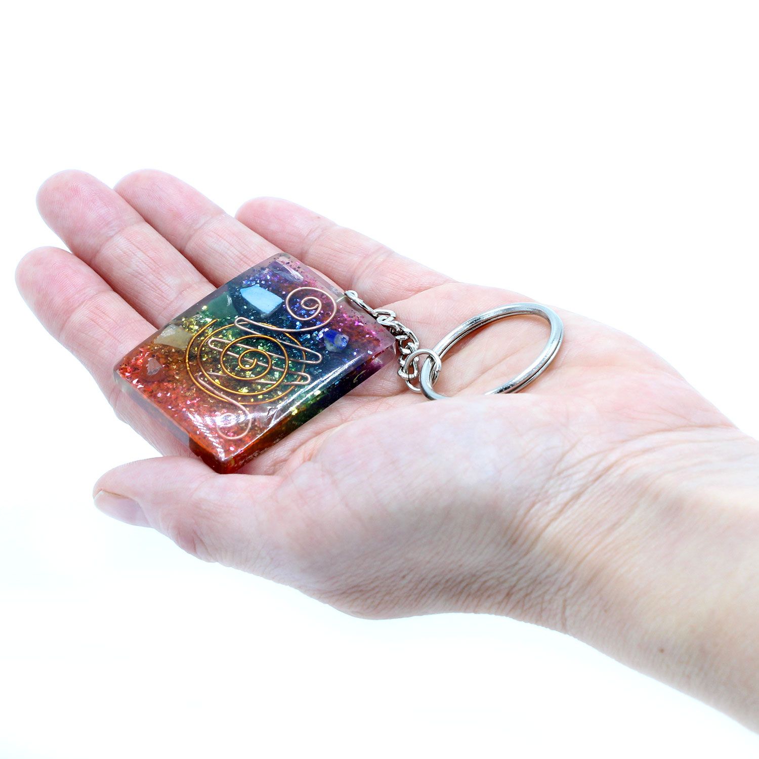 Orgonite Power Keyring - Home Protect Copper and Chakra - Image 5