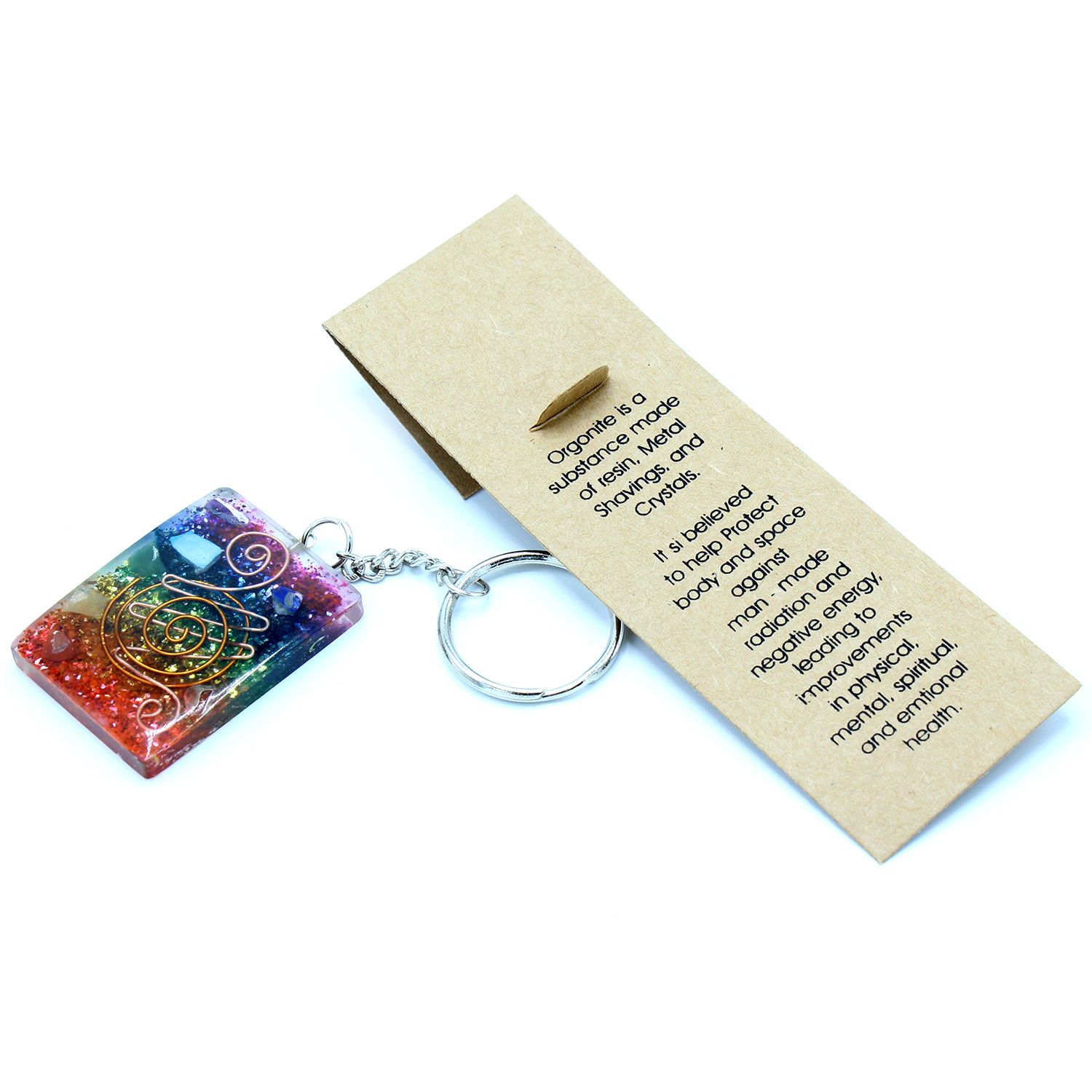 Orgonite Power Keyring - Home Protect Copper and Chakra - Image 4