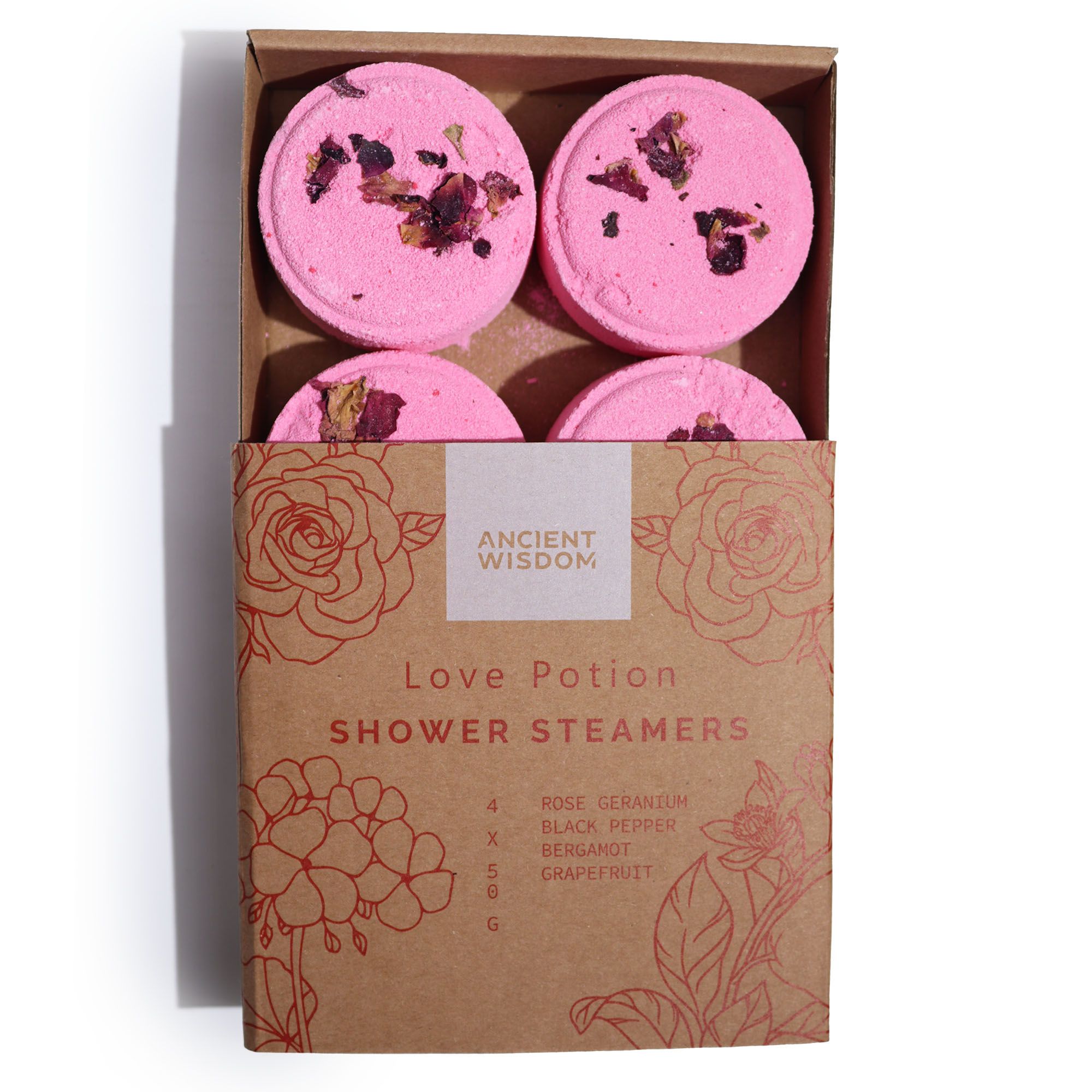 Zen Shower Steamers - Therapy Wellness Quartet - Love Potion (Pinky Red) - Image 5